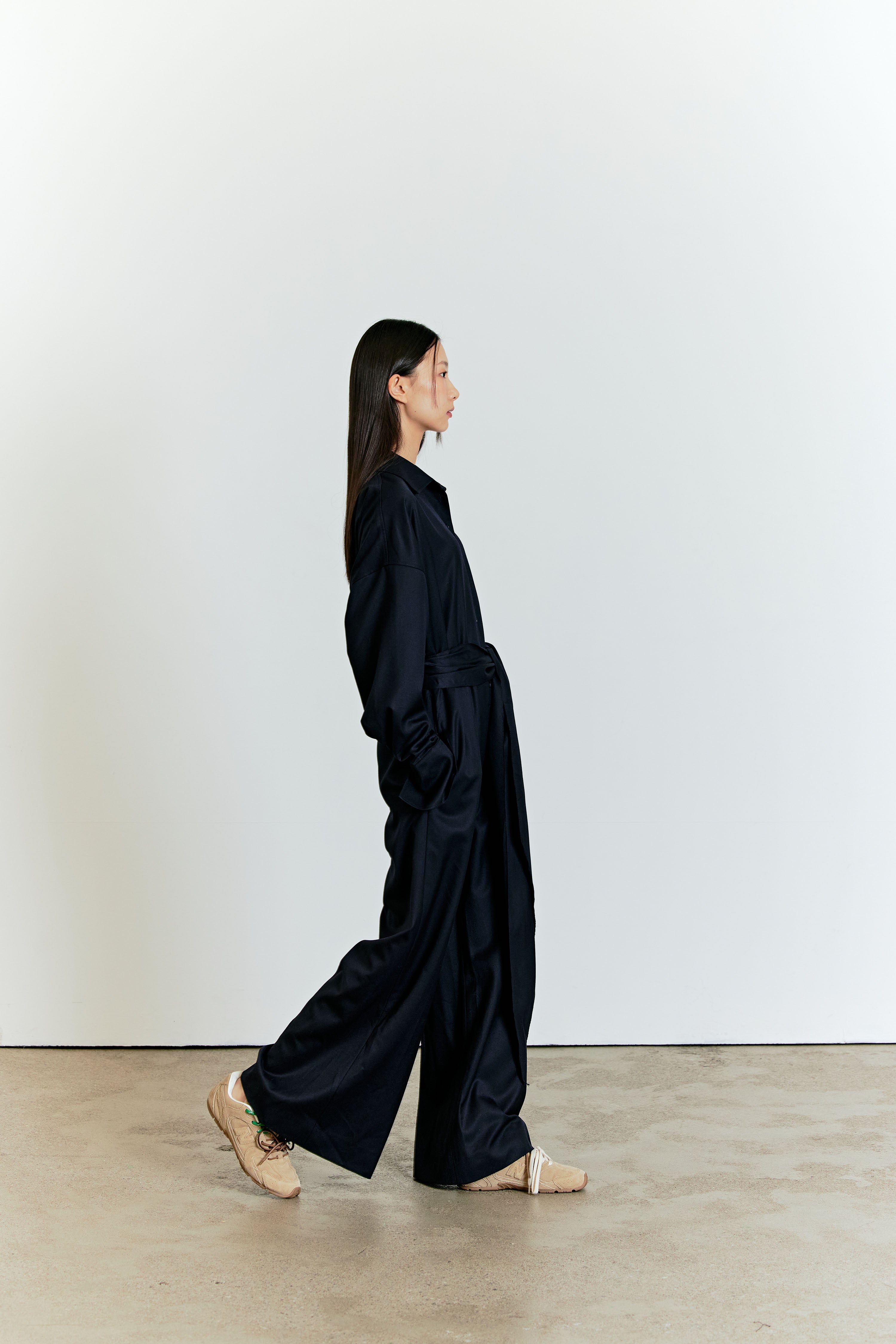 WOOL SHIRT JUMPSUIT_BLEU MARINE