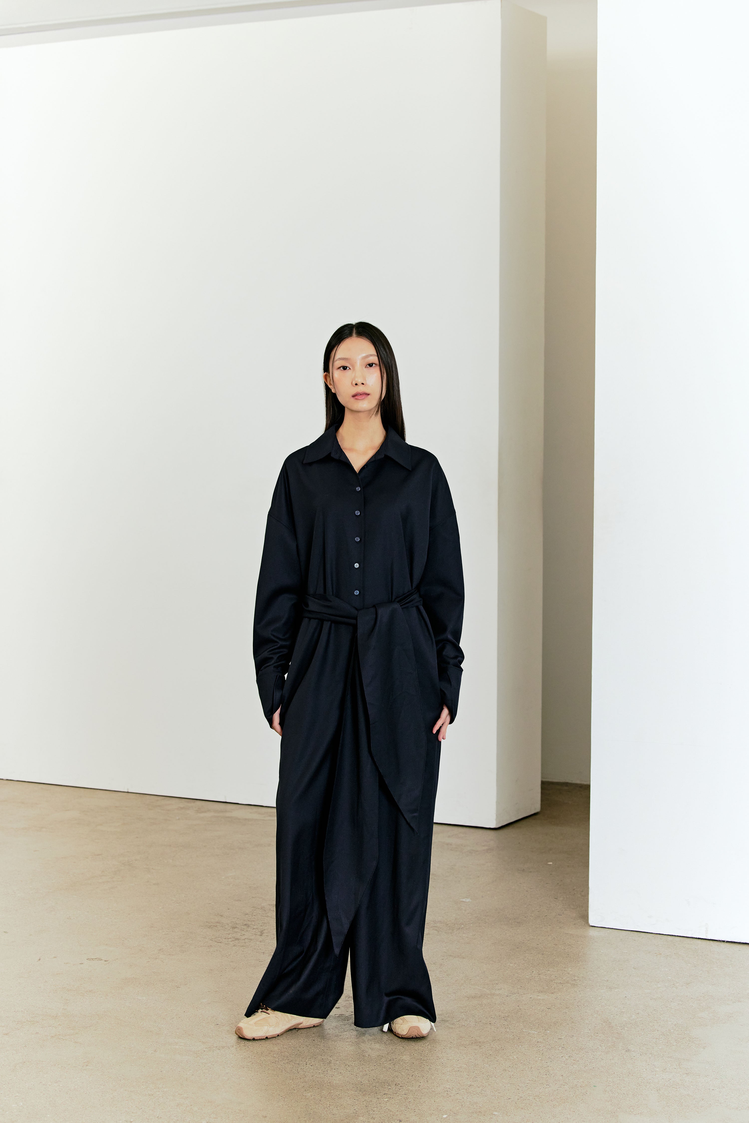 WOOL SHIRT JUMPSUIT_BLEU MARINE