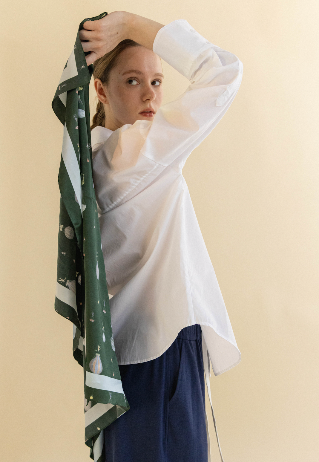 FORÊT DREAMVEIL SILK SCARF_VERT FONCÉ