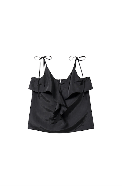 RUFFLE CAMISOLE BLOUSE_BLACK