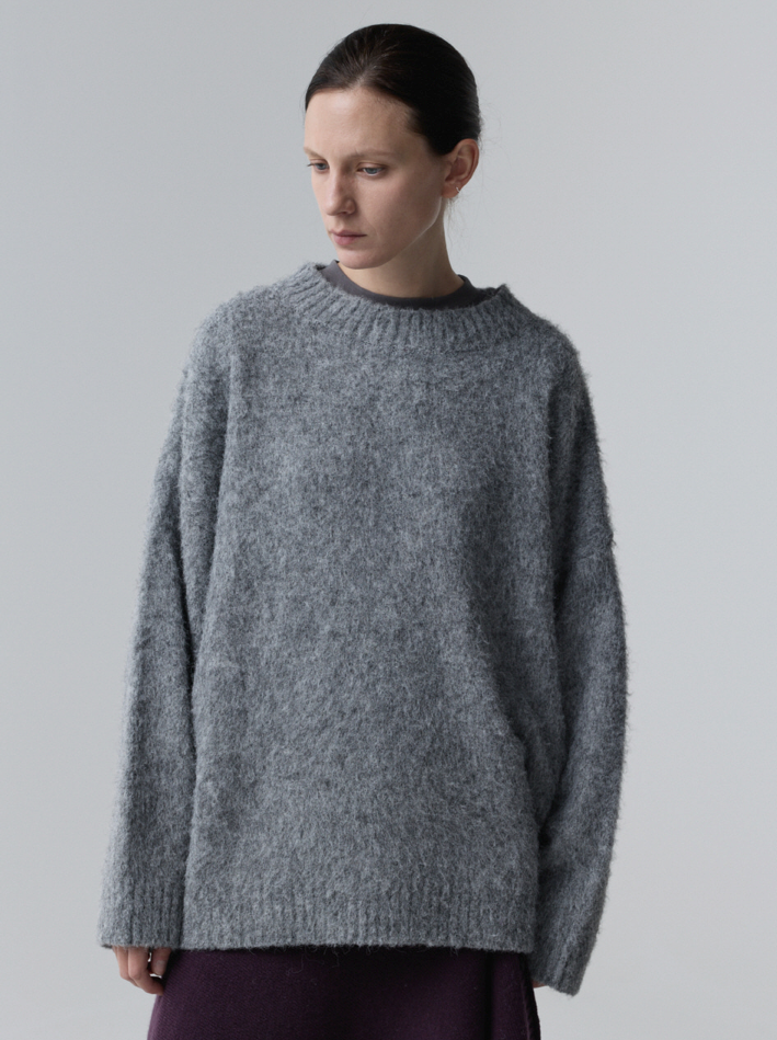BRUSHED BLEND PULLOVER_GRIS