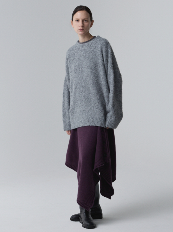 BRUSHED BLEND PULLOVER_GRIS