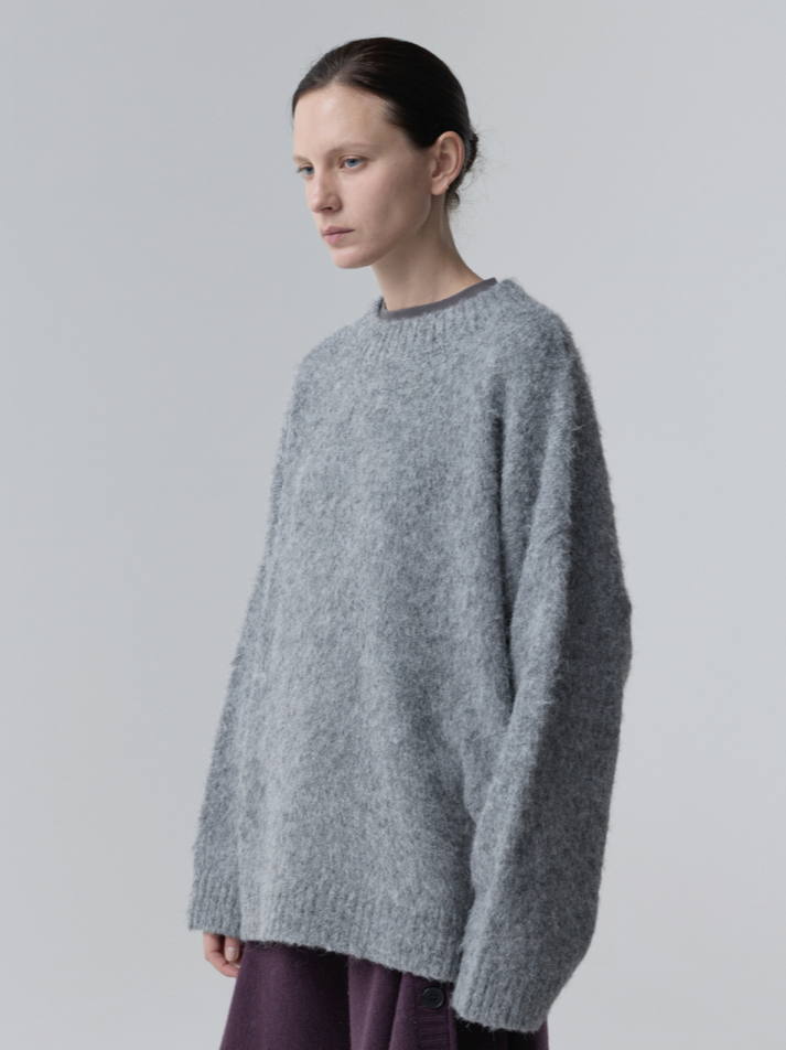 BRUSHED BLEND PULLOVER_GRIS