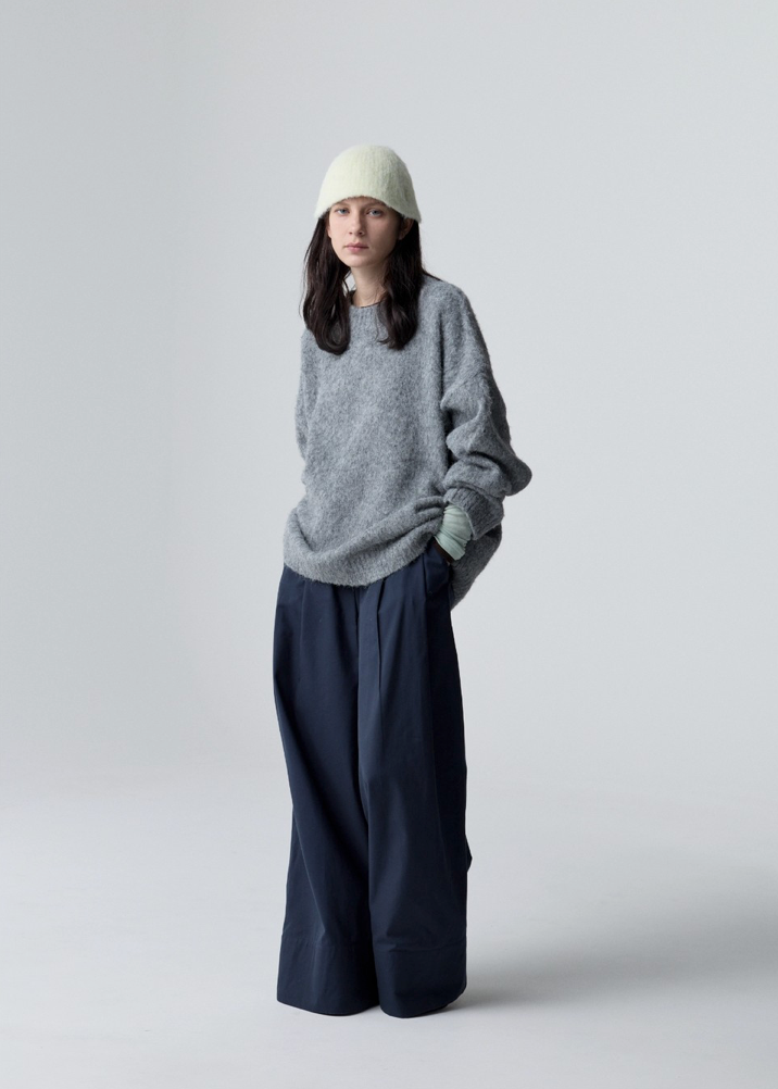 BRUSHED BLEND PULLOVER_GRIS