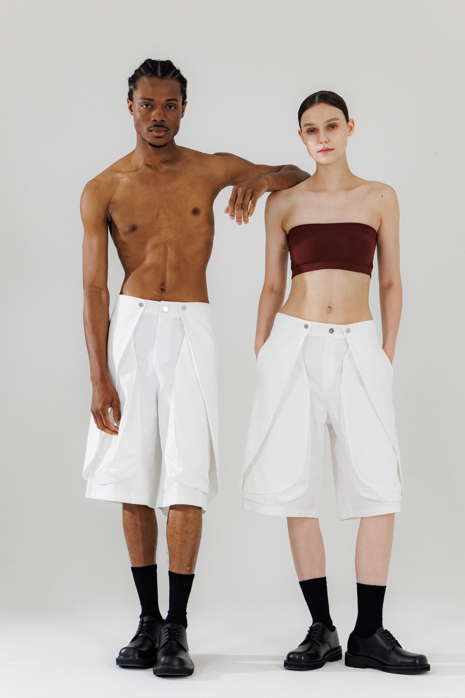 BLOSSOM 3D POCKET SHORTS_BLANC
