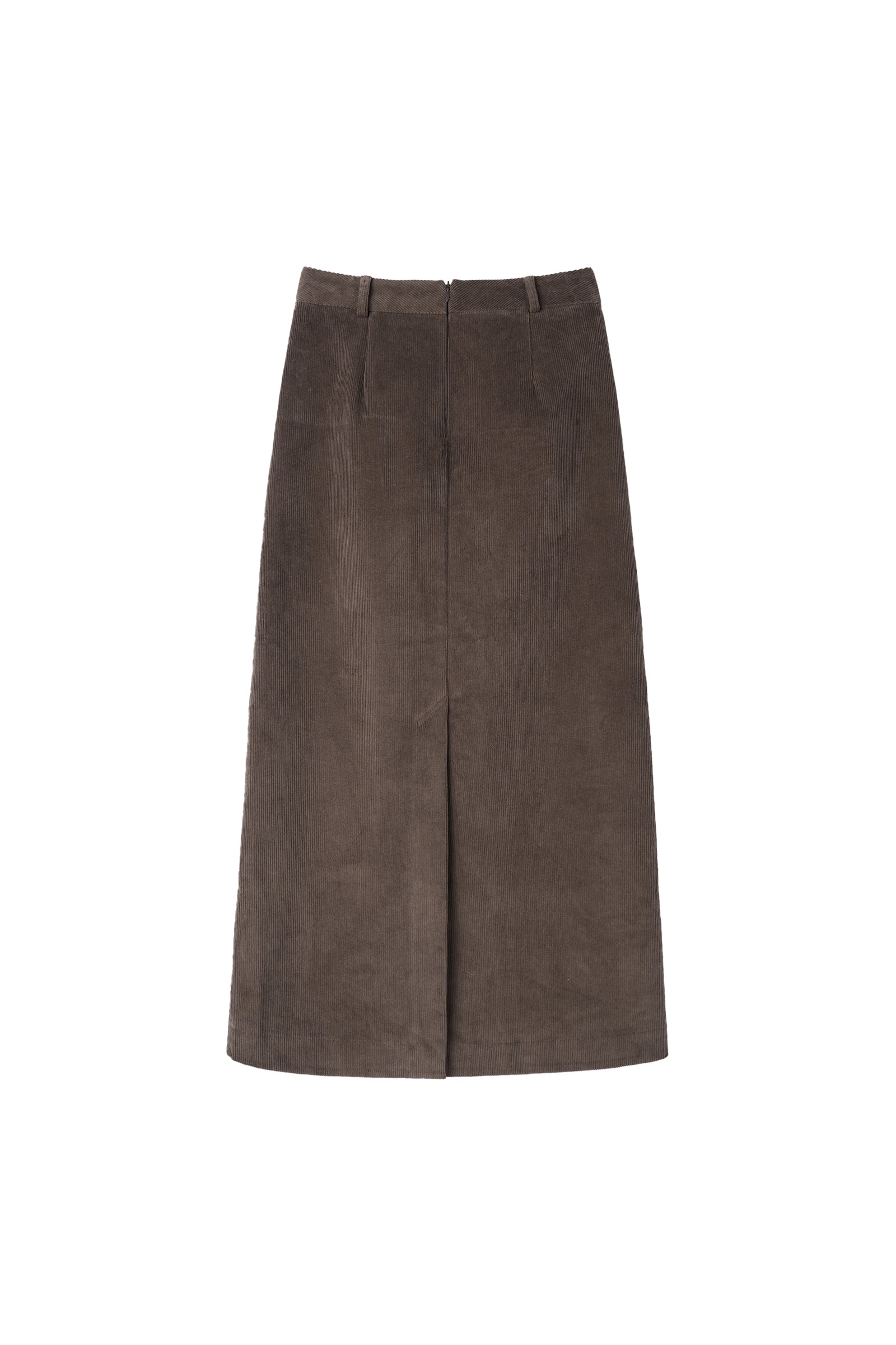 CORDUROY LINE SKIRT_BROWN