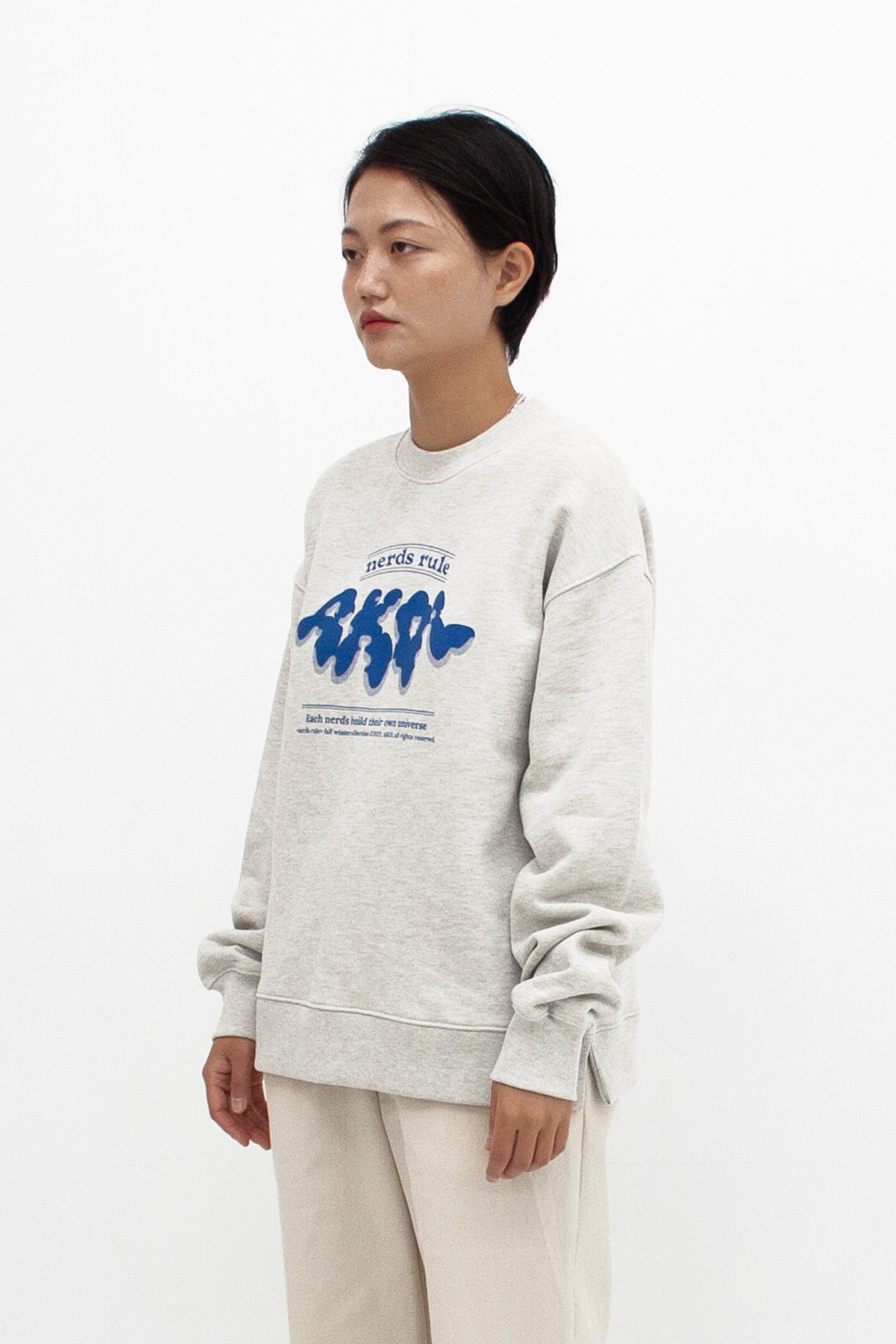 OVERSIZED LOGO PRINTED SWEATSHIRT_MELANGE