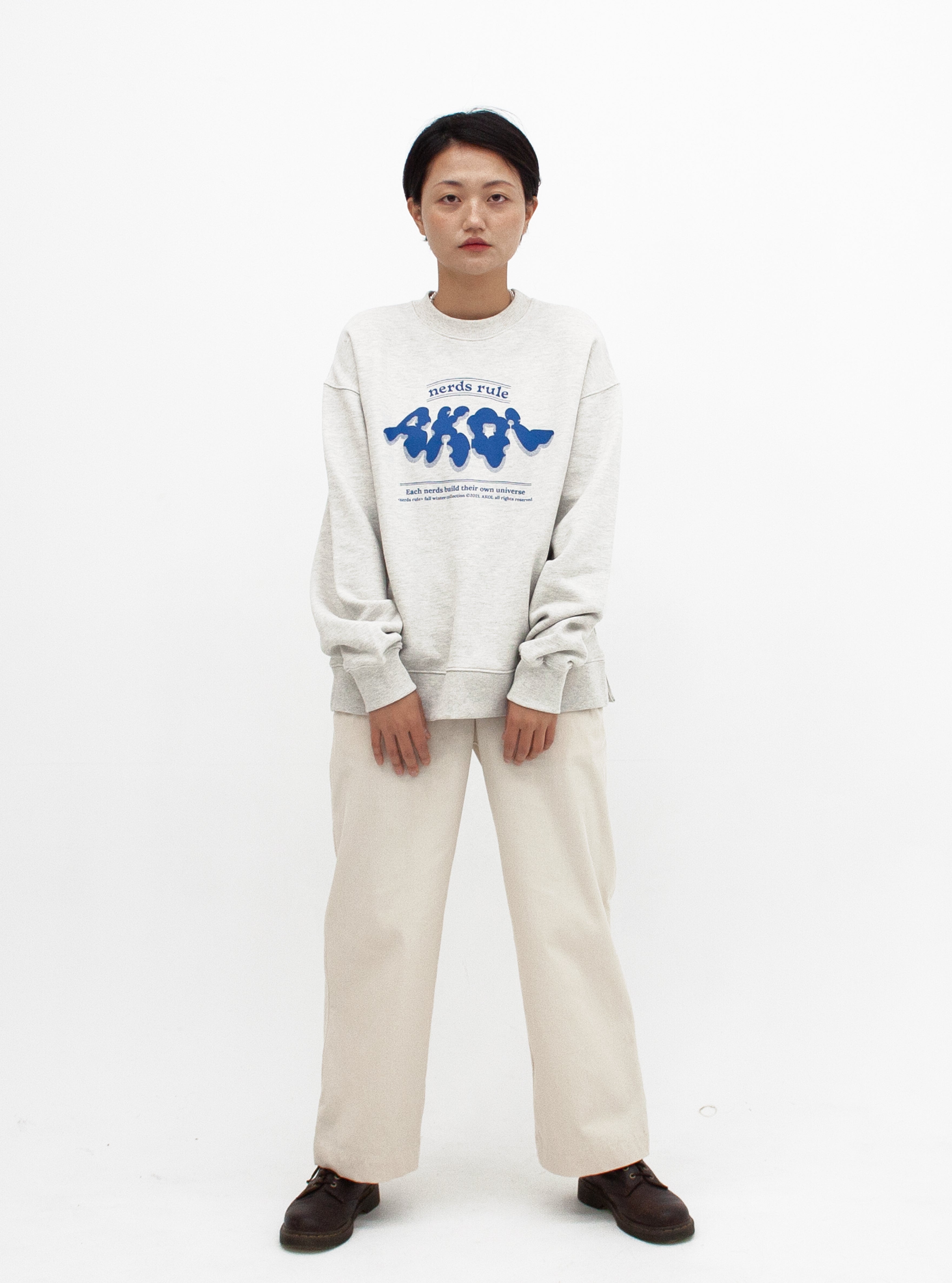 OVERSIZED LOGO PRINTED SWEATSHIRT_MELANGE