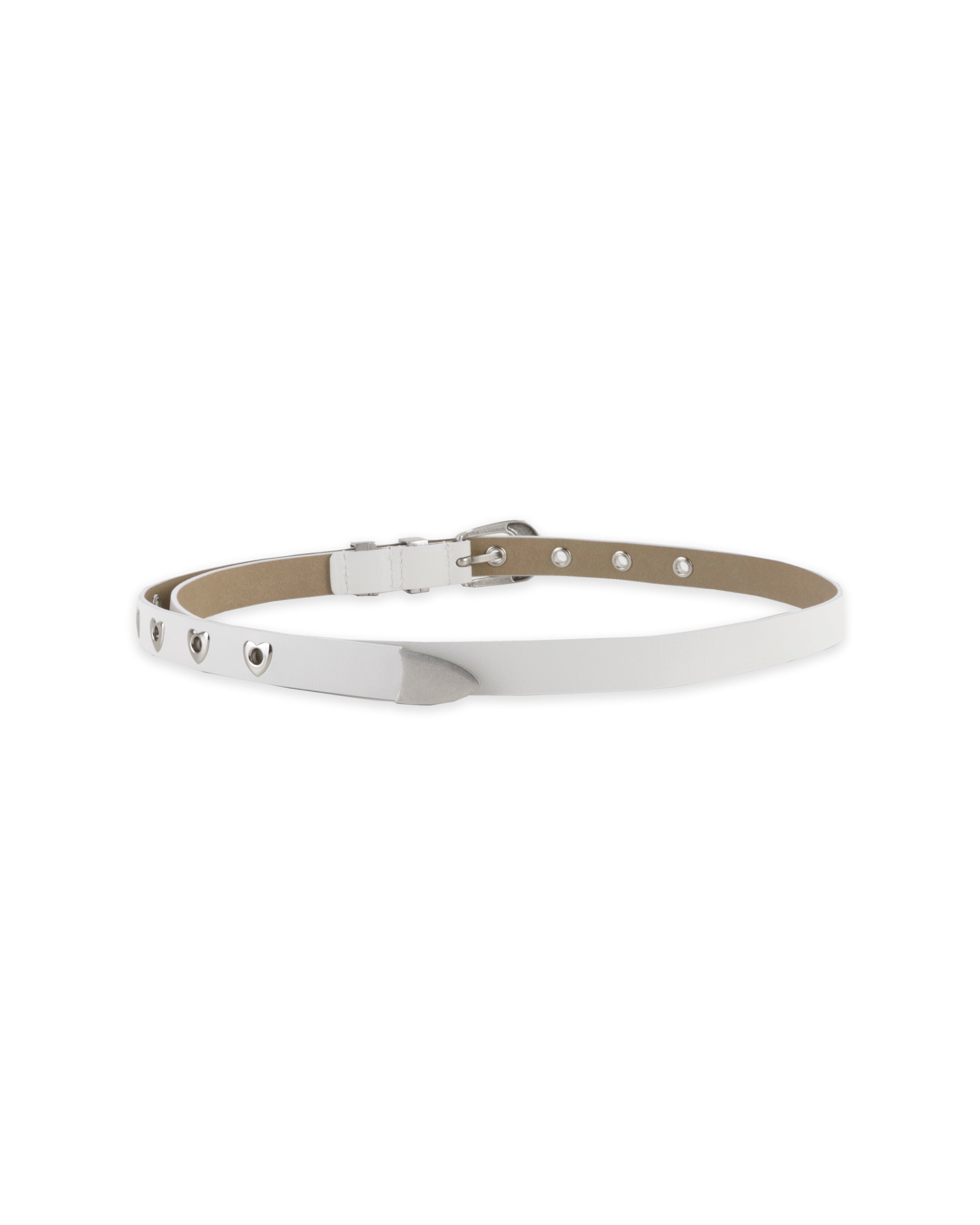 HEART SLIM BELT_IVORY