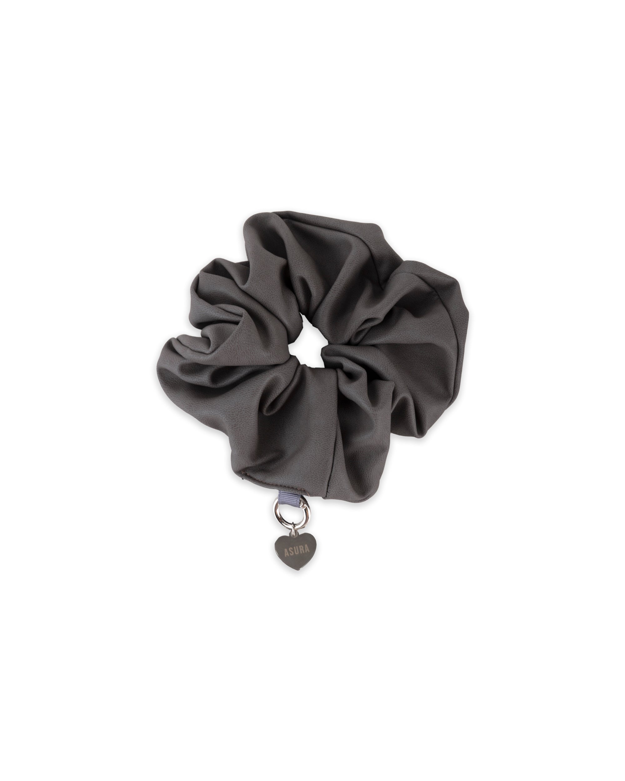 LEATHER KEYRING SCRUNCH_GREY