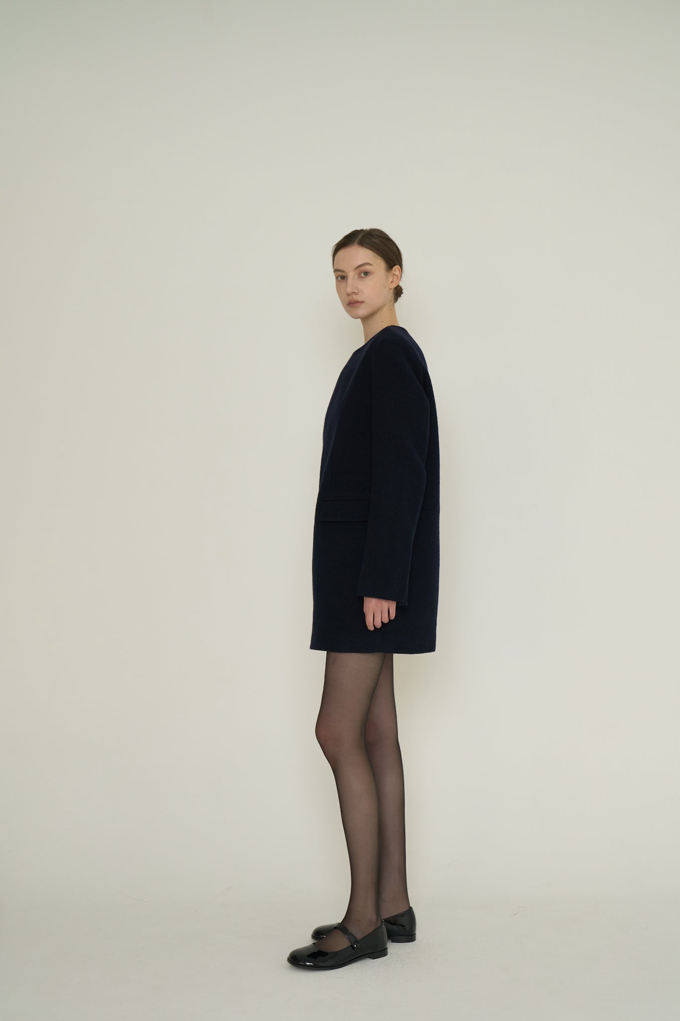 ROBE BOX EN TWEED_BLEU MARINE