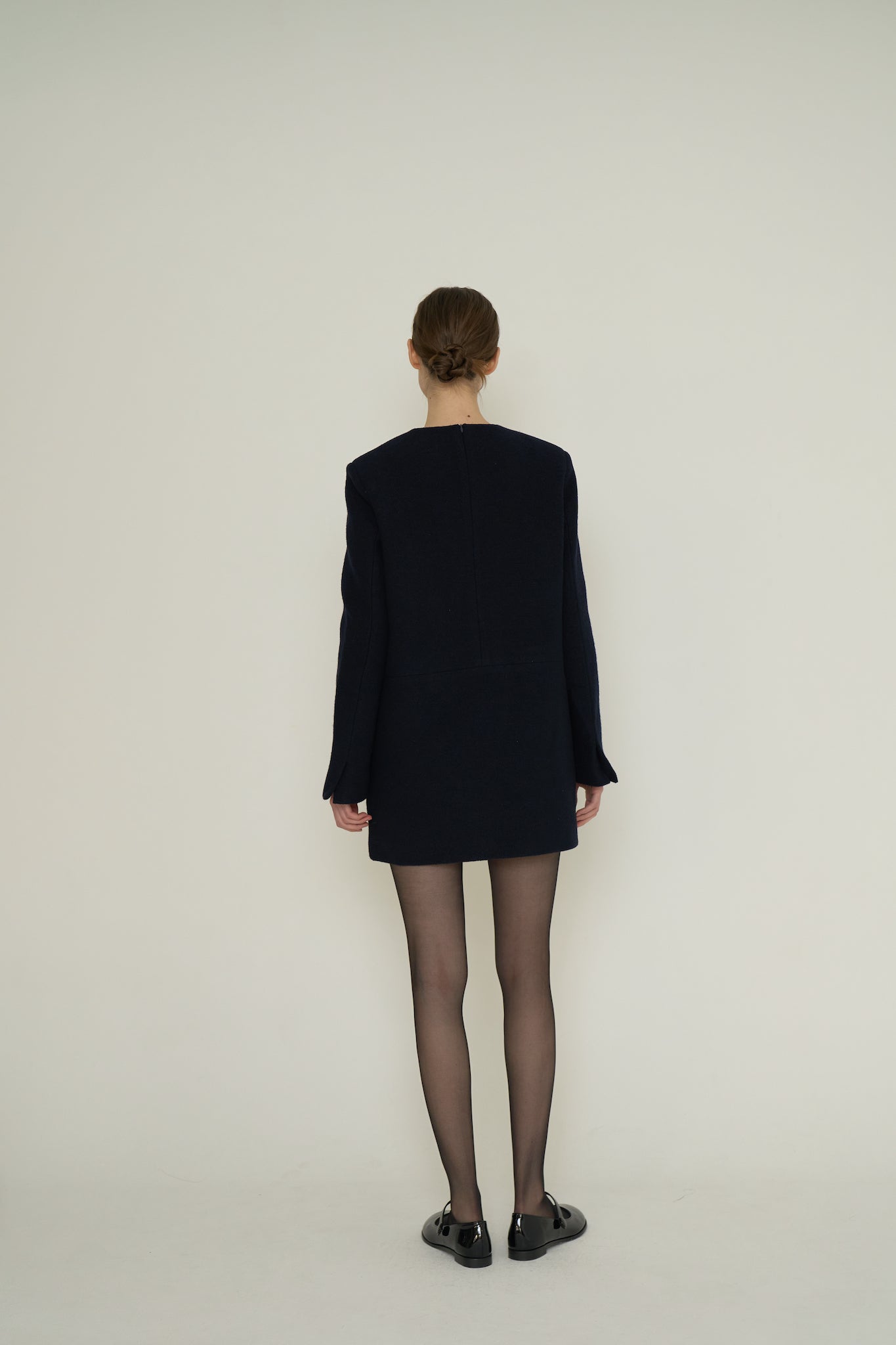 ROBE BOX EN TWEED_BLEU MARINE