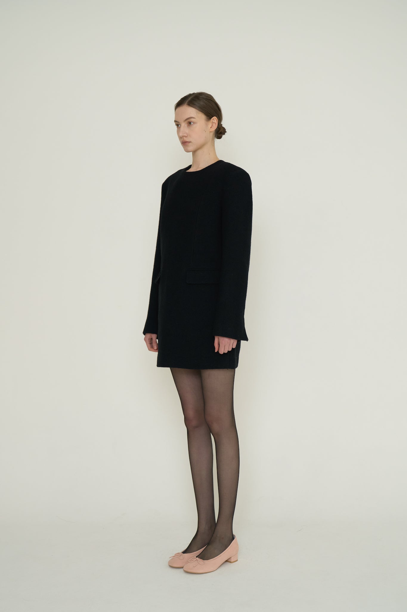 ROBE BOX EN TWEED_NOIR