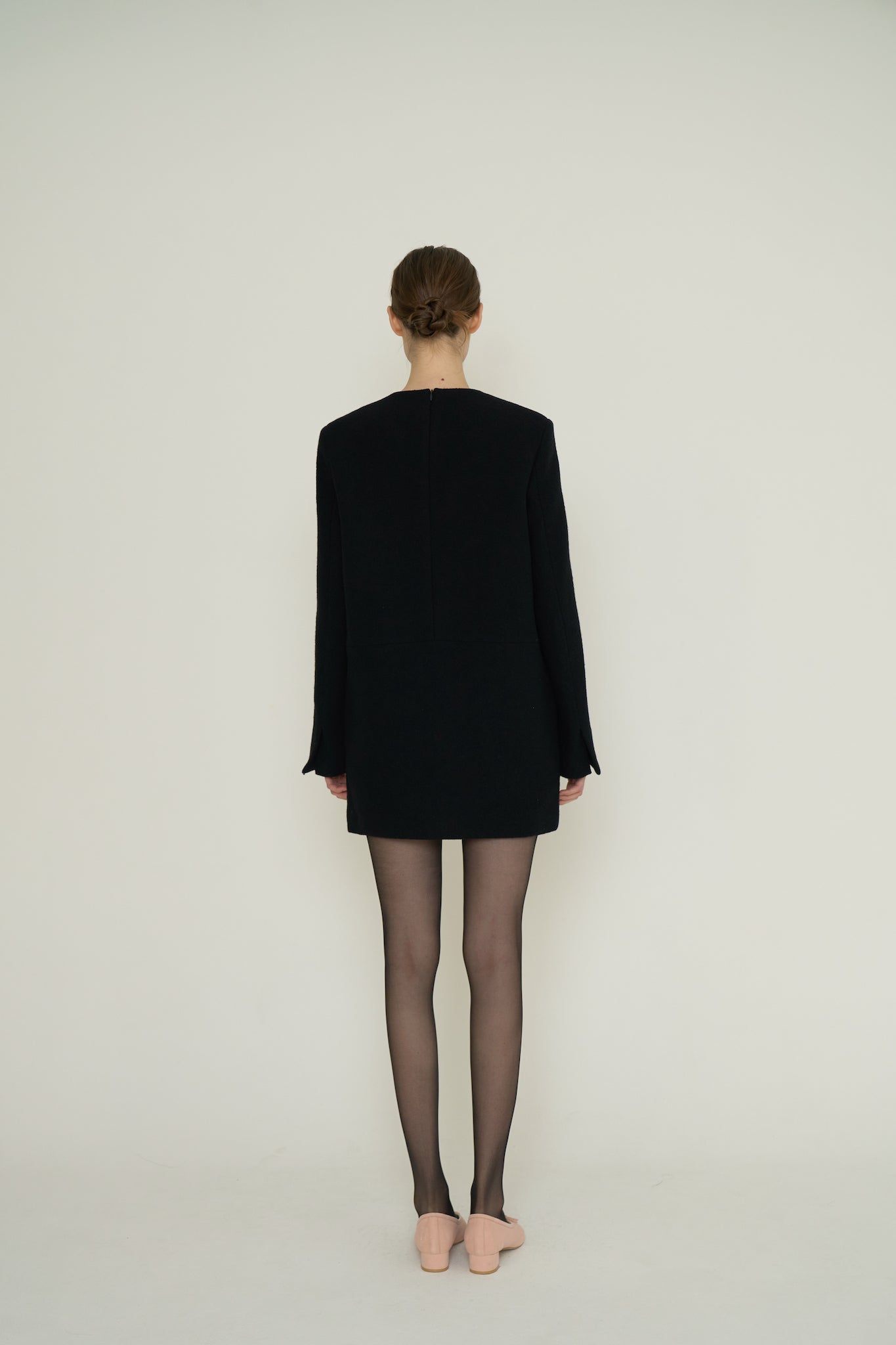 ROBE BOX EN TWEED_NOIR