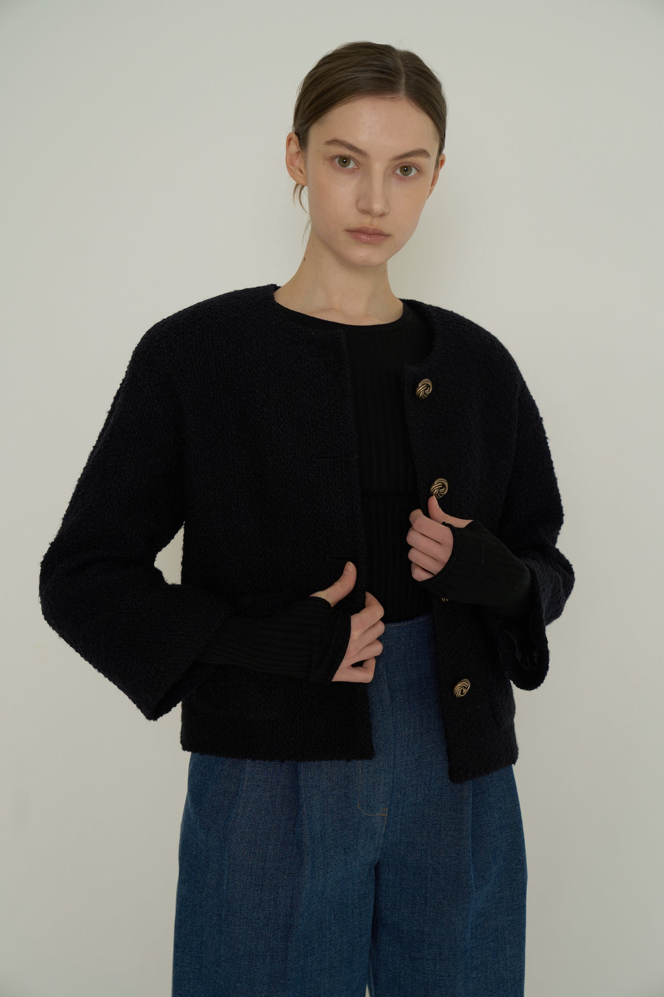 VESTE EN TWEED BOUCLÉ_NOIR