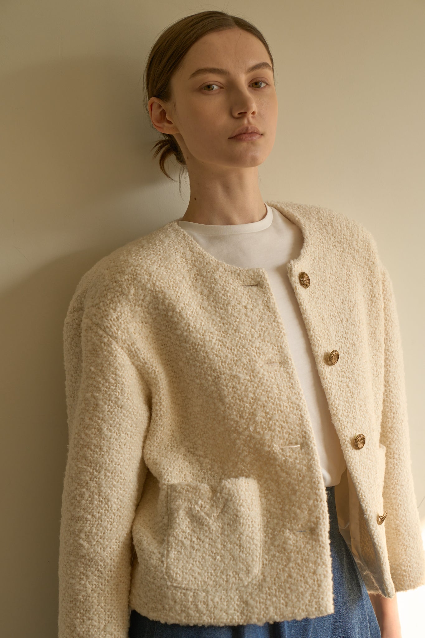 VESTE EN TWEED BOUCLÉ_IVOIRE