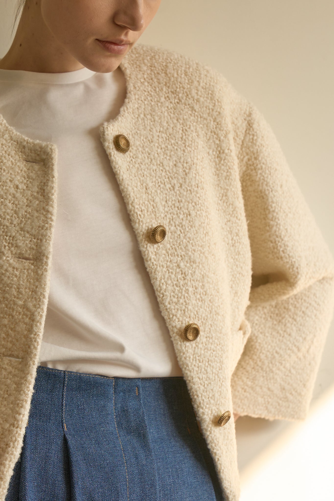 VESTE EN TWEED BOUCLÉ_IVOIRE