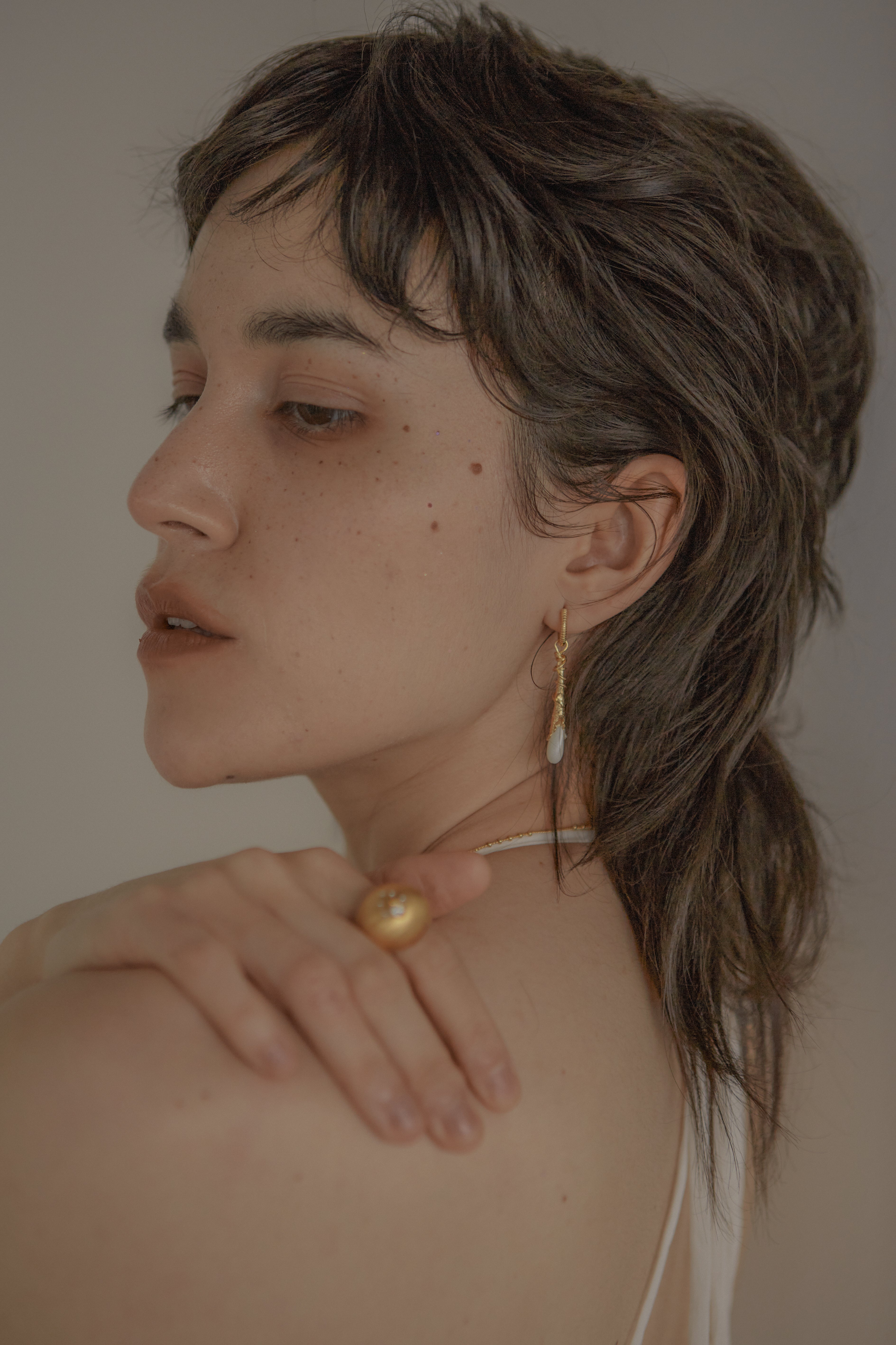 BOUCLES D'OREILLES PENDANTES GOUTTE_OR
