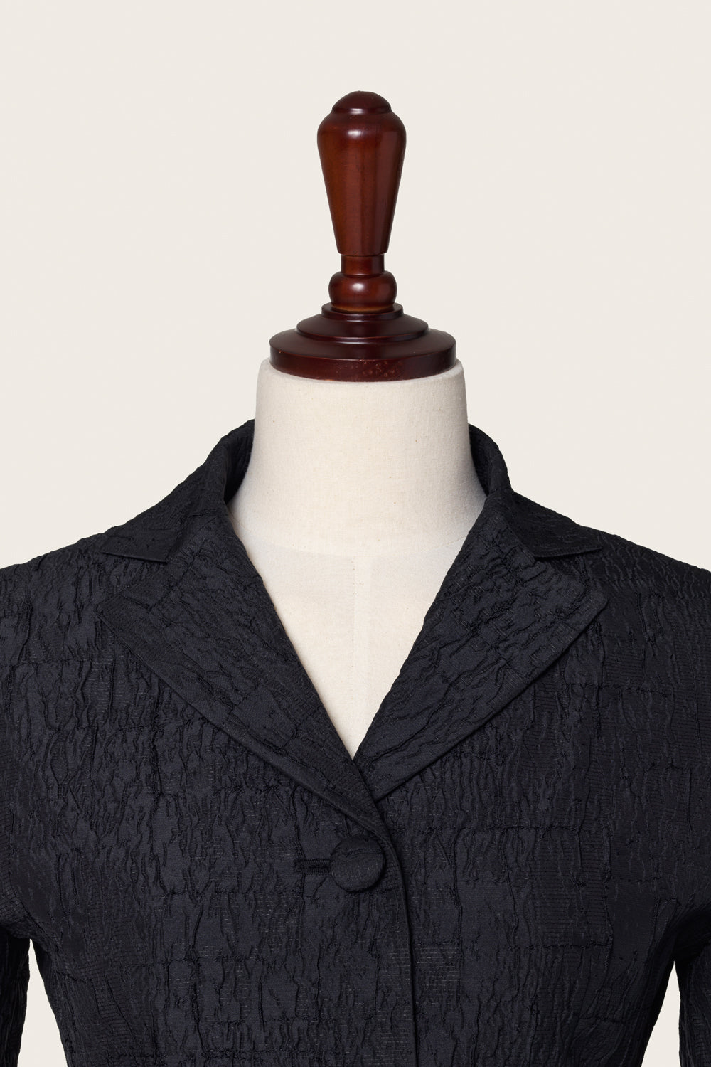 BELTED JACQUARD JACKET_BLACK