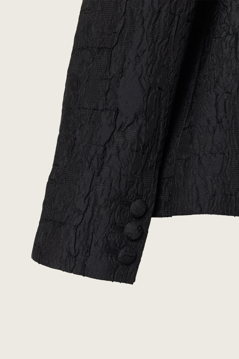 BELTED JACQUARD JACKET_BLACK