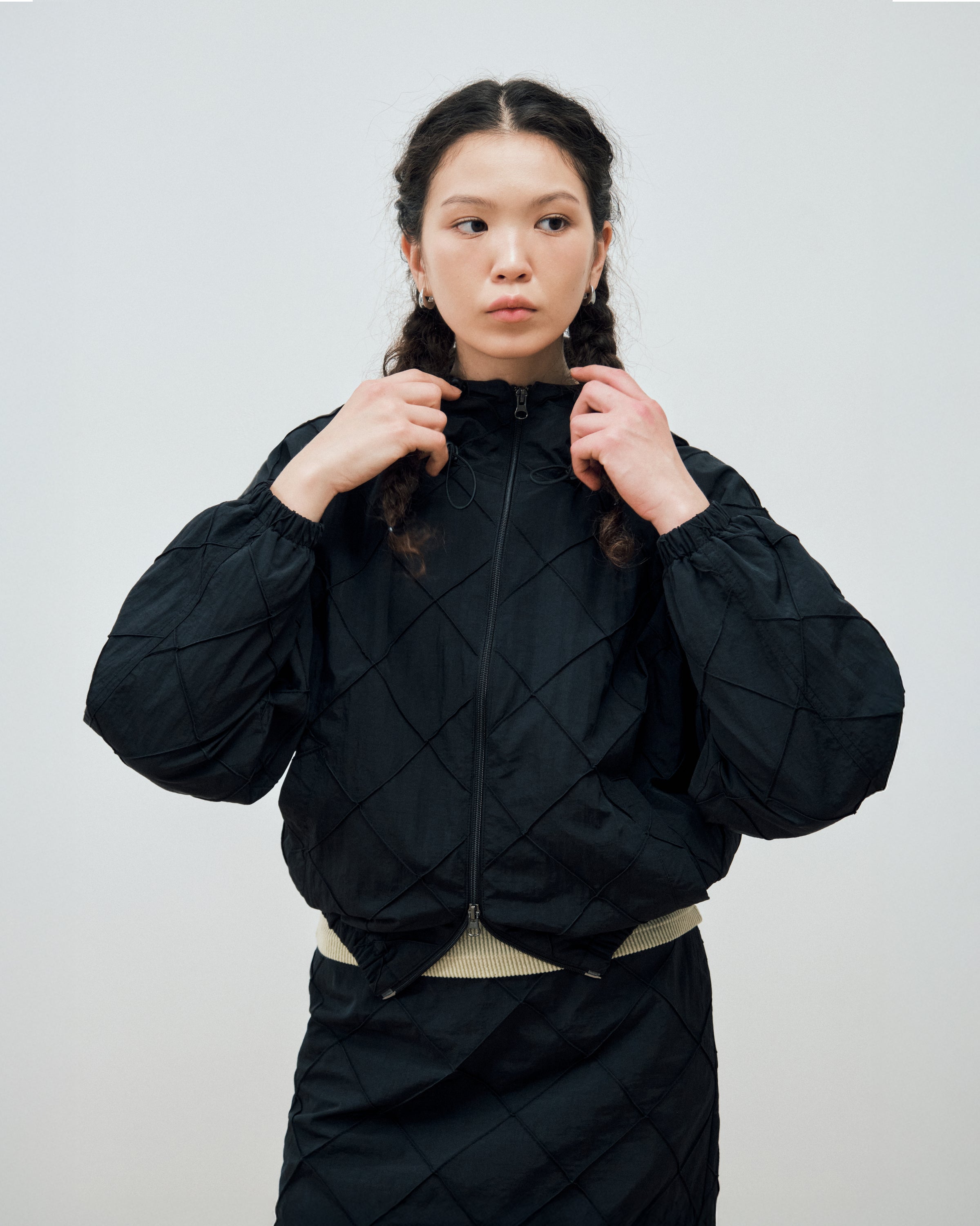 DIAMOND NYLON WINDBREAKER_BLACK