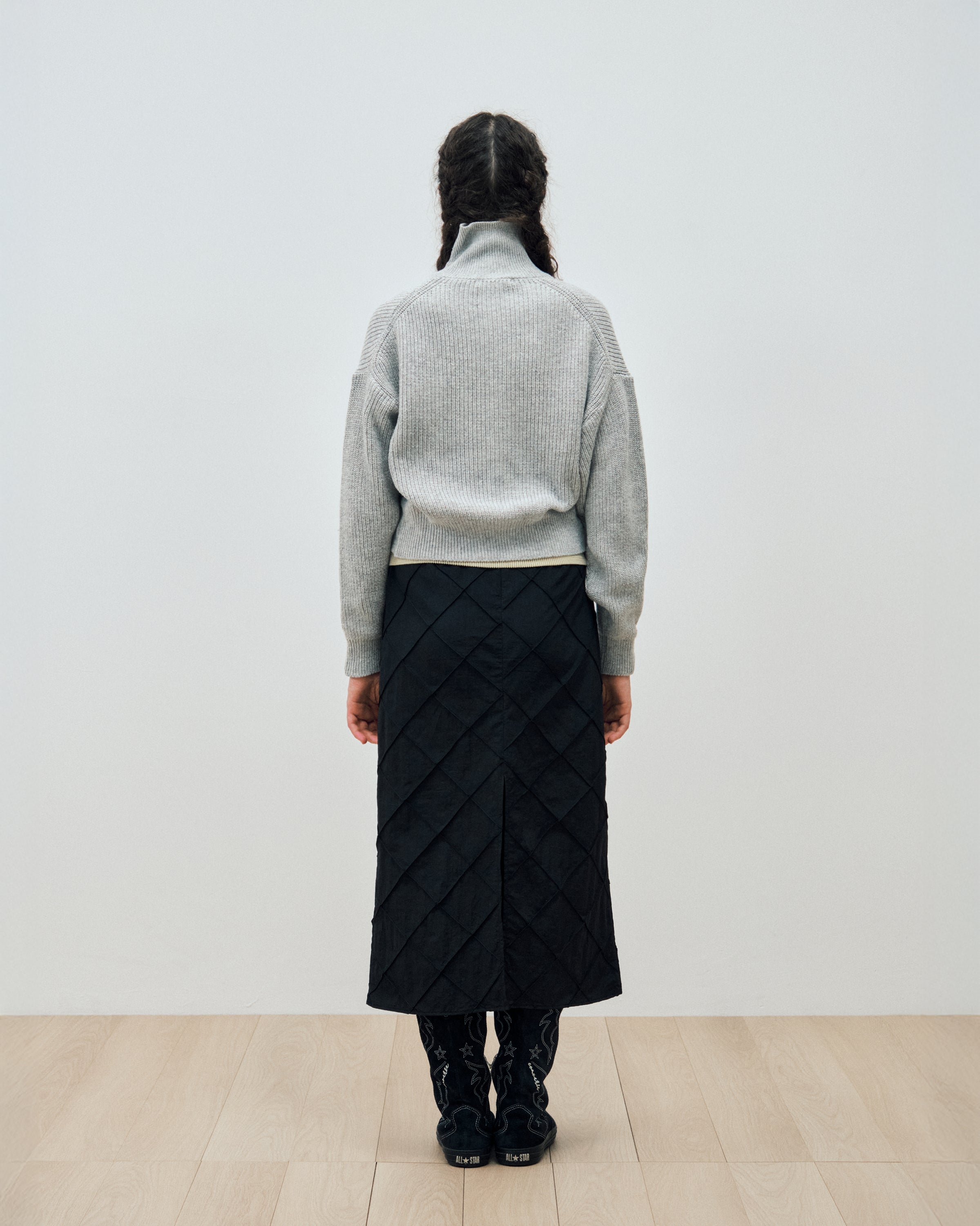 GILET EN MAILLE À DOUBLE ZIP_GRIS