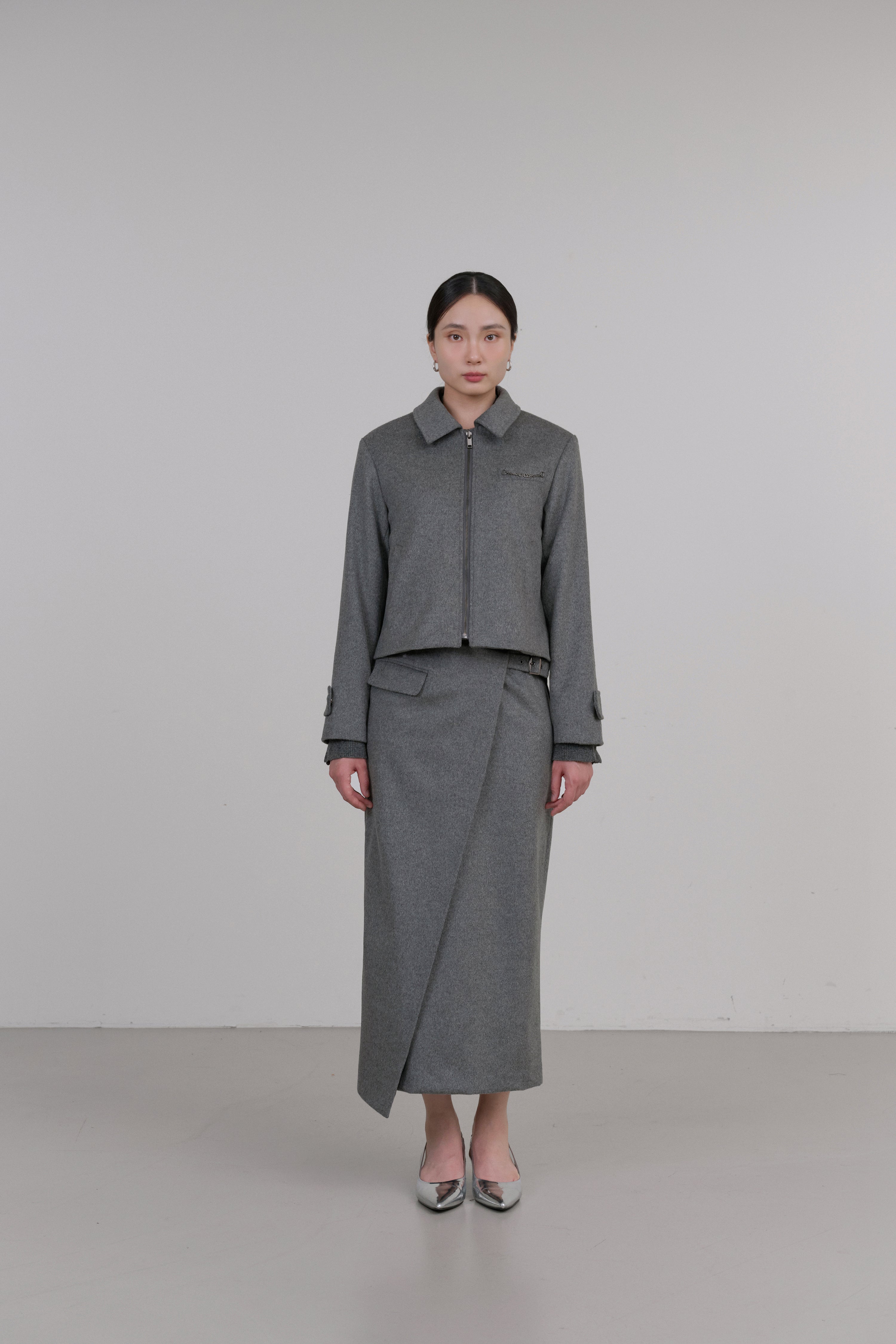 CHAIN WOOL JACKET_GREY