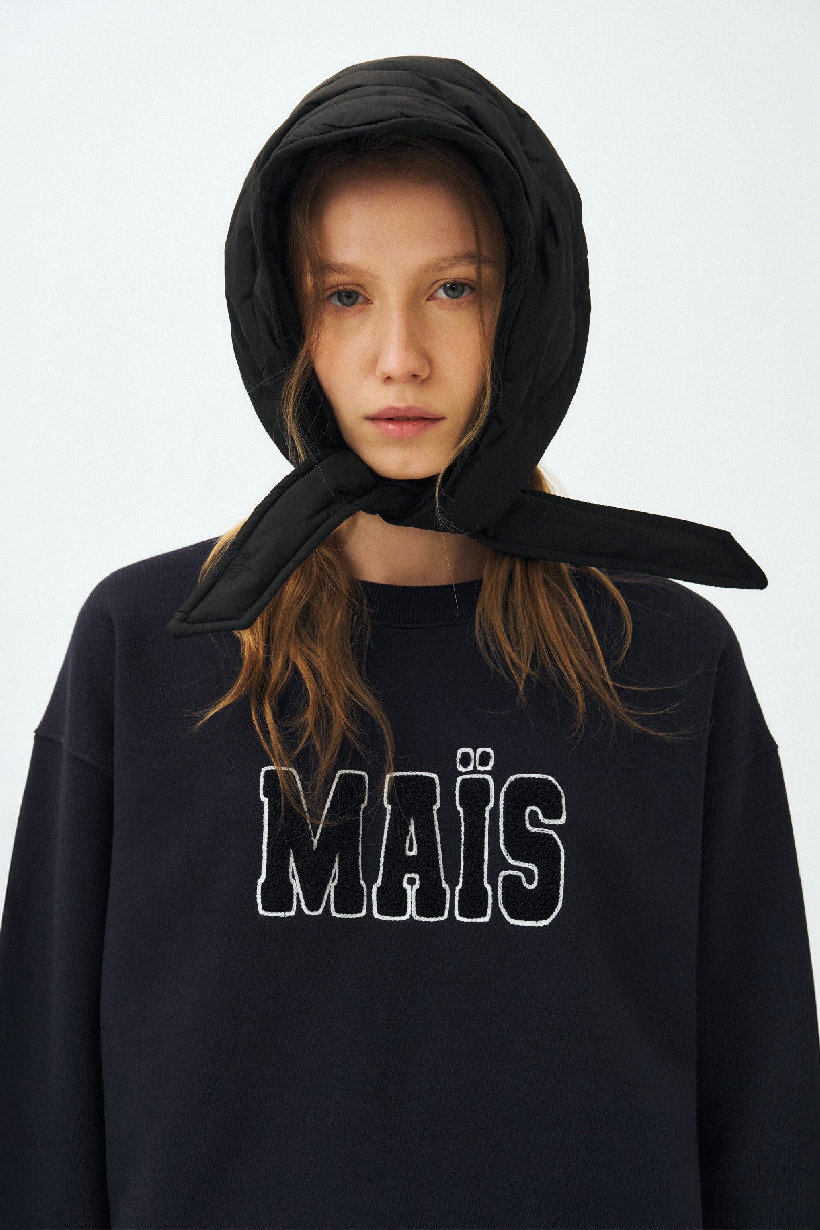 PADDED DOT HEADSCARF_BLACK