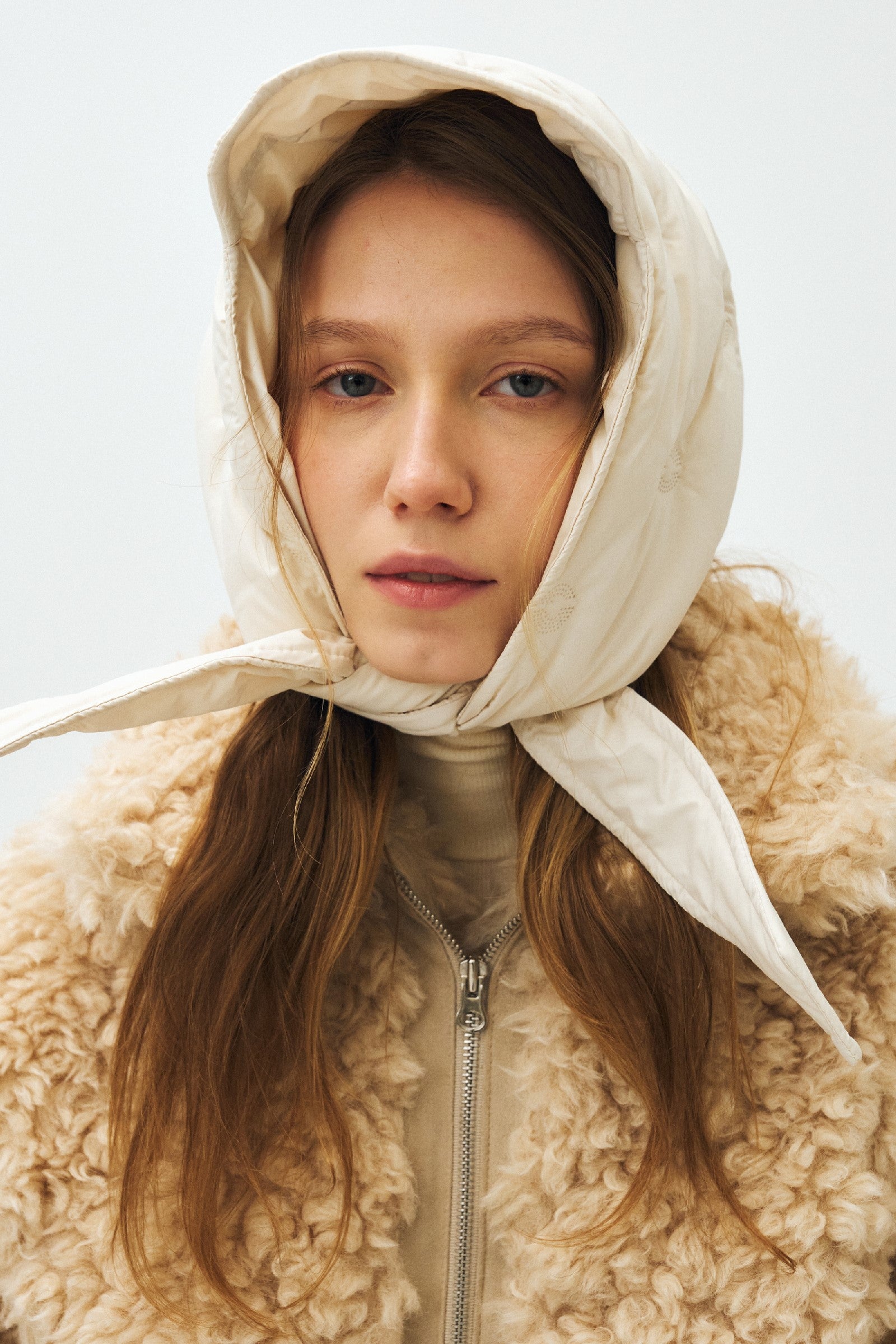 PADDED DOT HEADSCARF_BUTTER