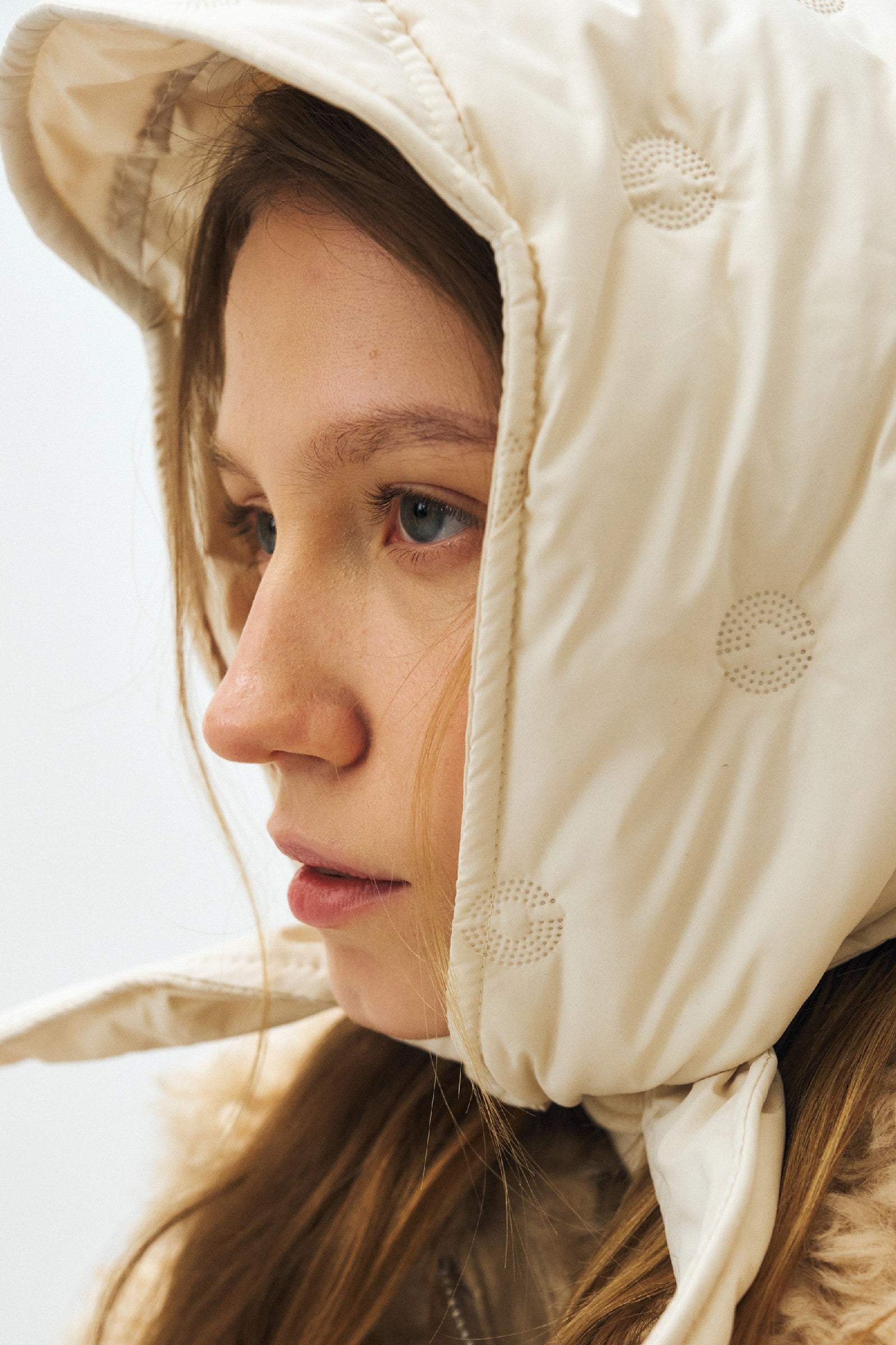 PADDED DOT HEADSCARF_BUTTER