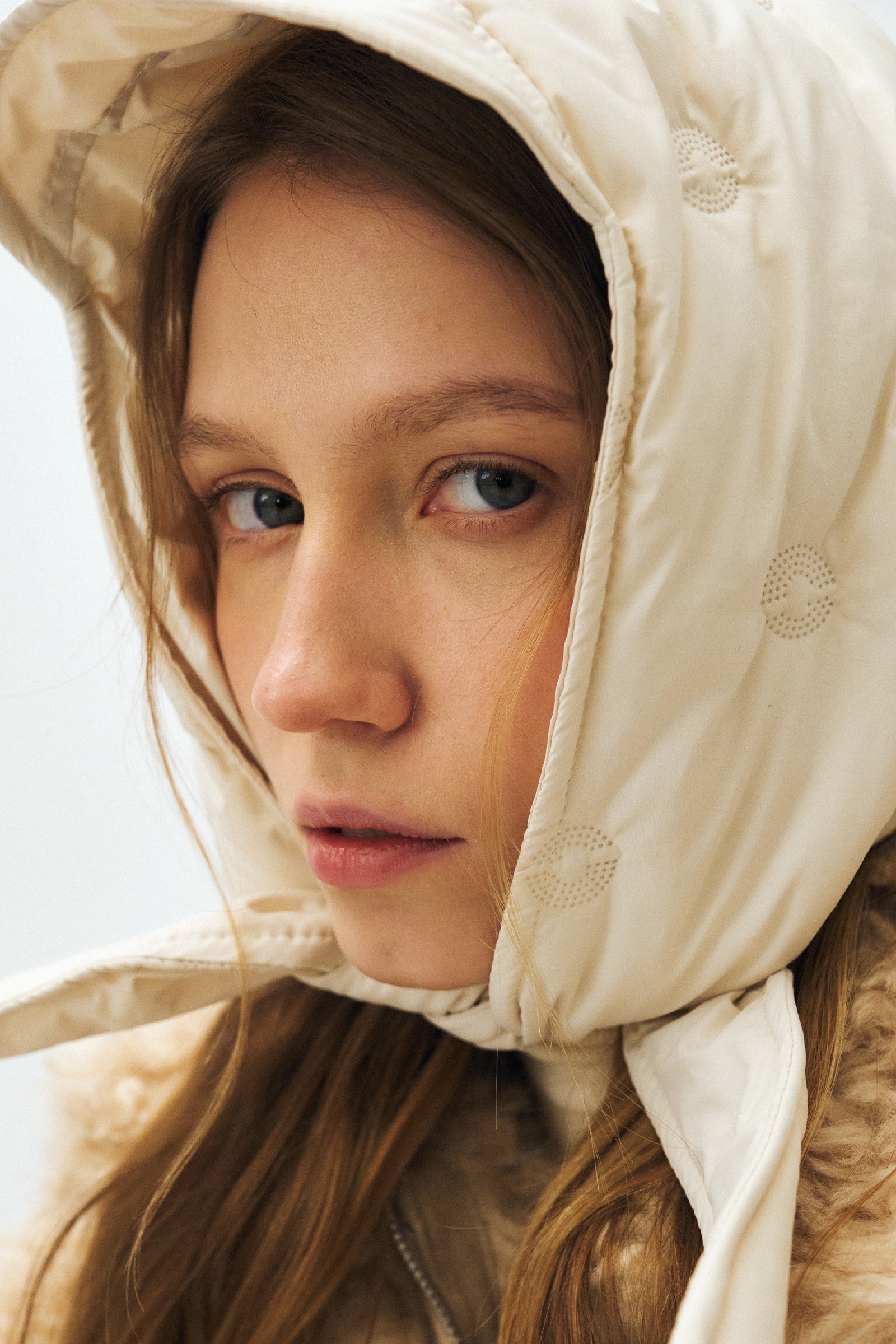 PADDED DOT HEADSCARF_BUTTER