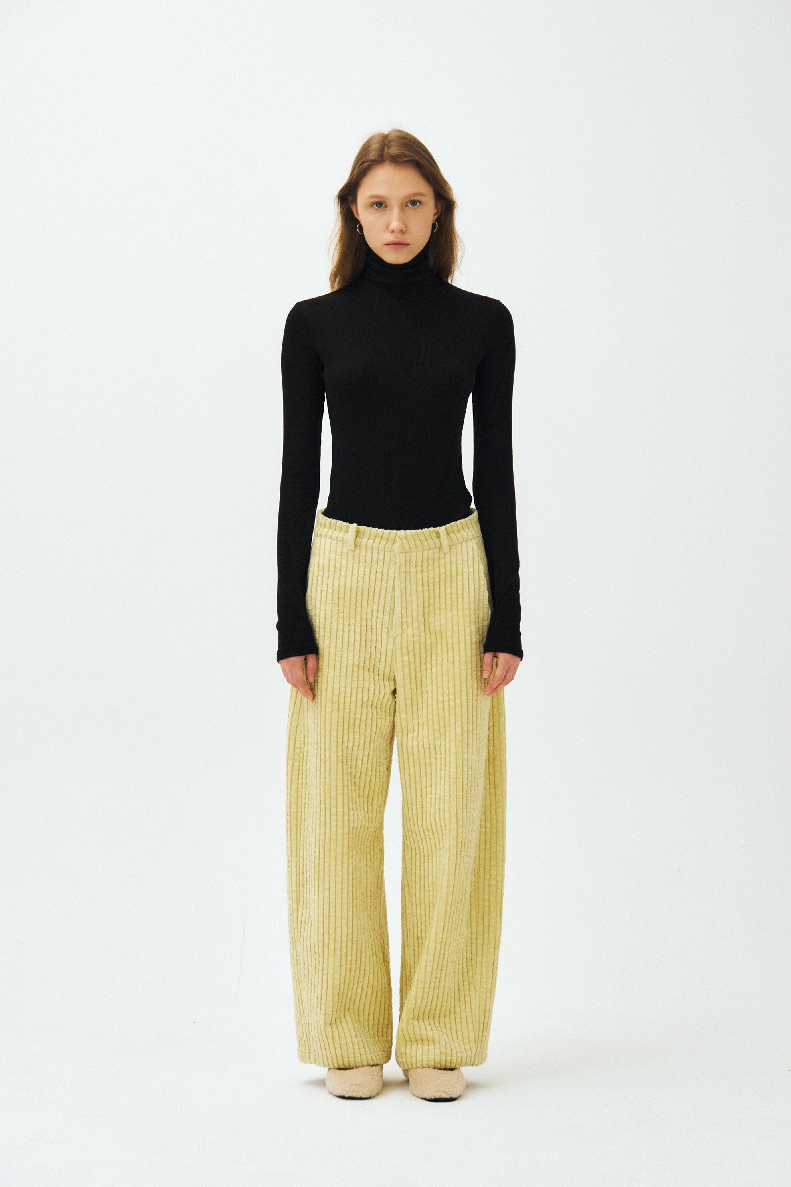 HEAVY WIDE CORDUROY PANTS_GREEN