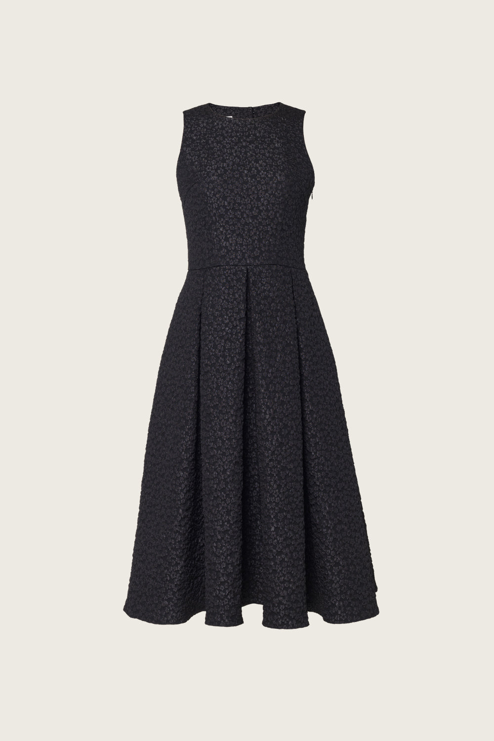 ROBE FLEURIE EN JACQUARD_NOIR