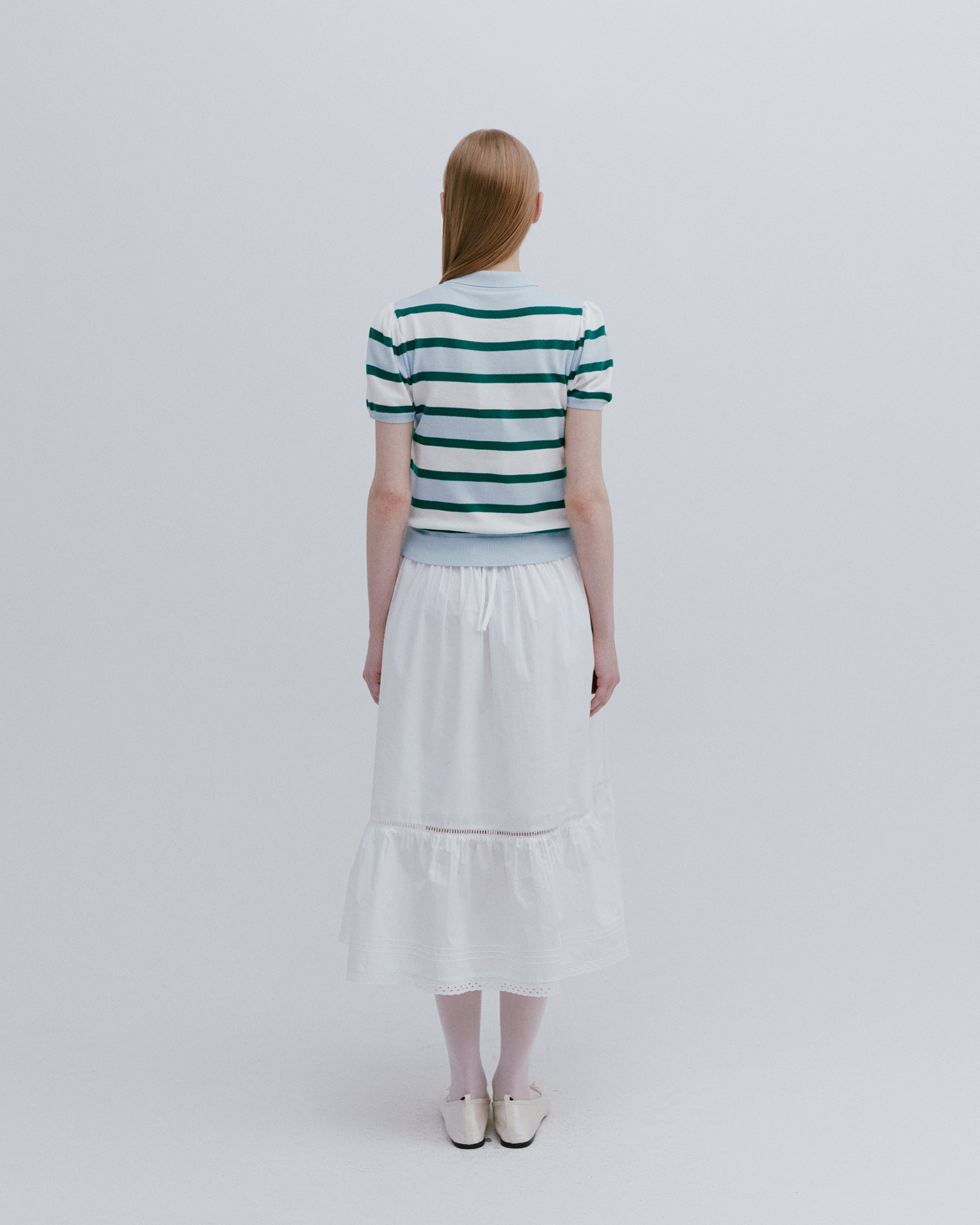 PETIT PUFF STRIPED COLLAR KNIT_BLEU CIEL