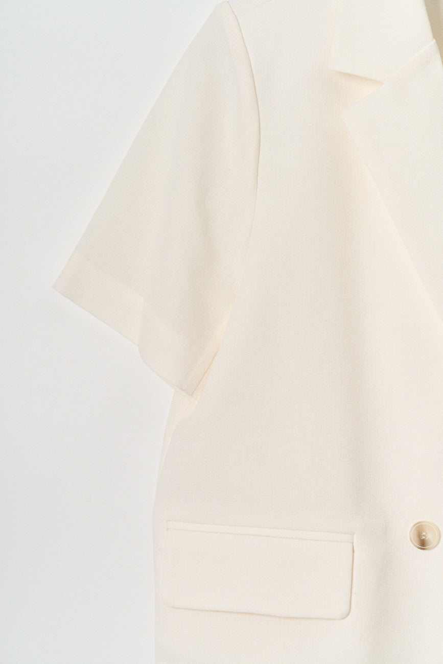 ONE BUTTON HALF JACKET_IVOIRE