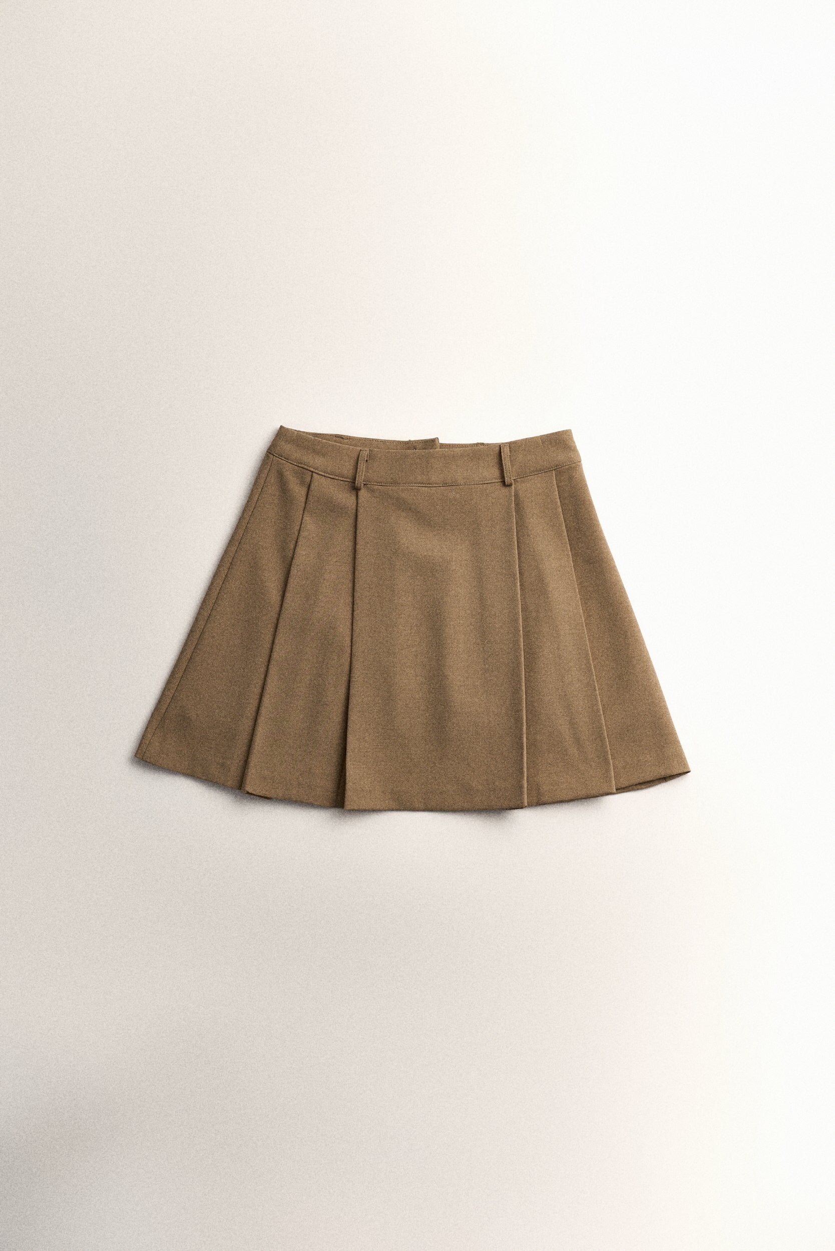 PLEATED MINI SKIRT_BEIGE