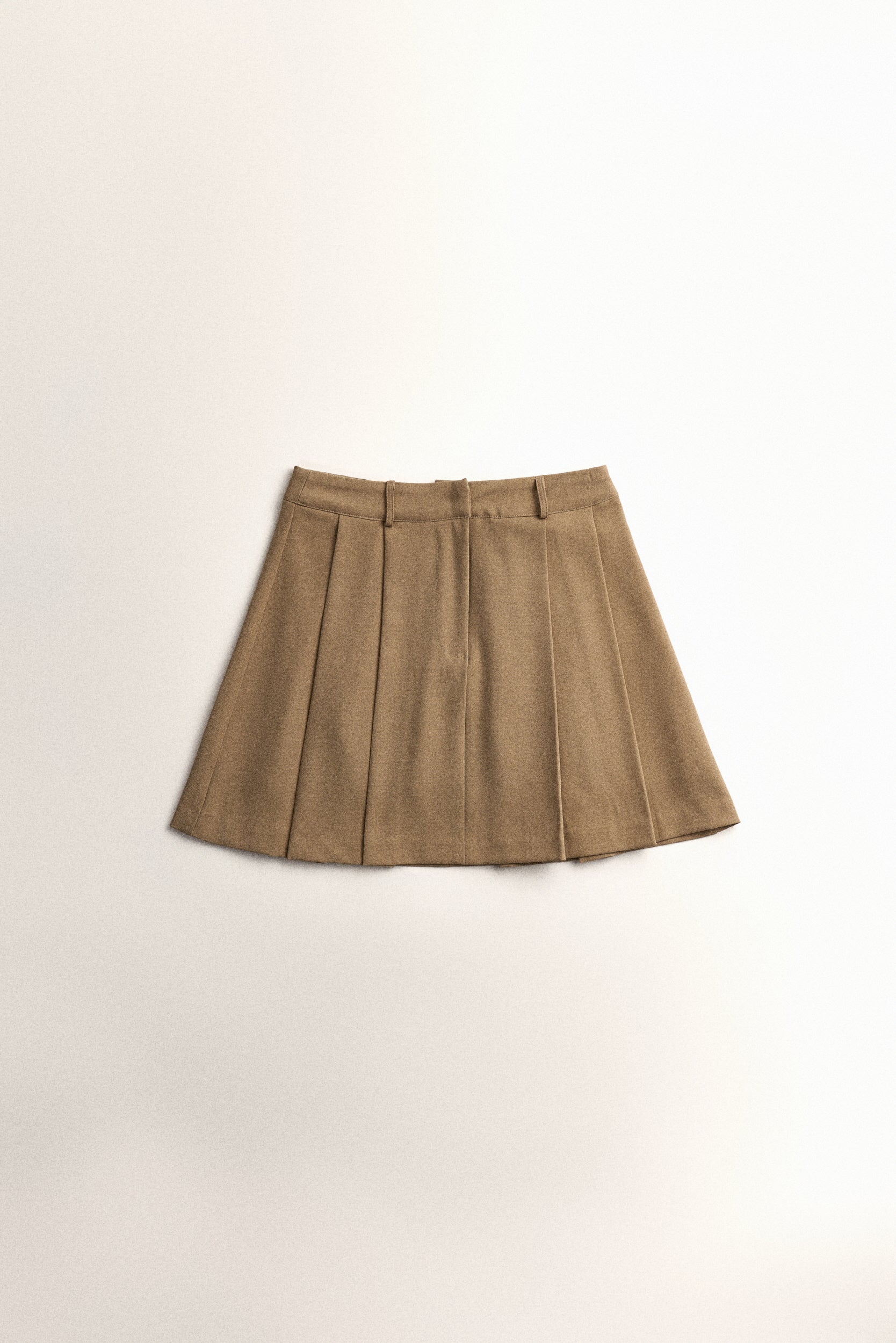 PLEATED MINI SKIRT_BEIGE