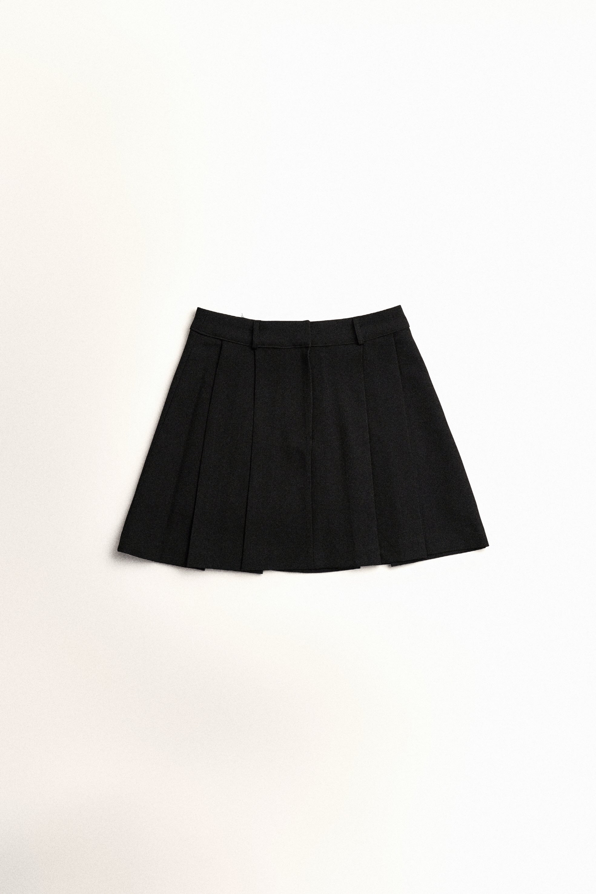 PLEATED MINI SKIRT_BLACK