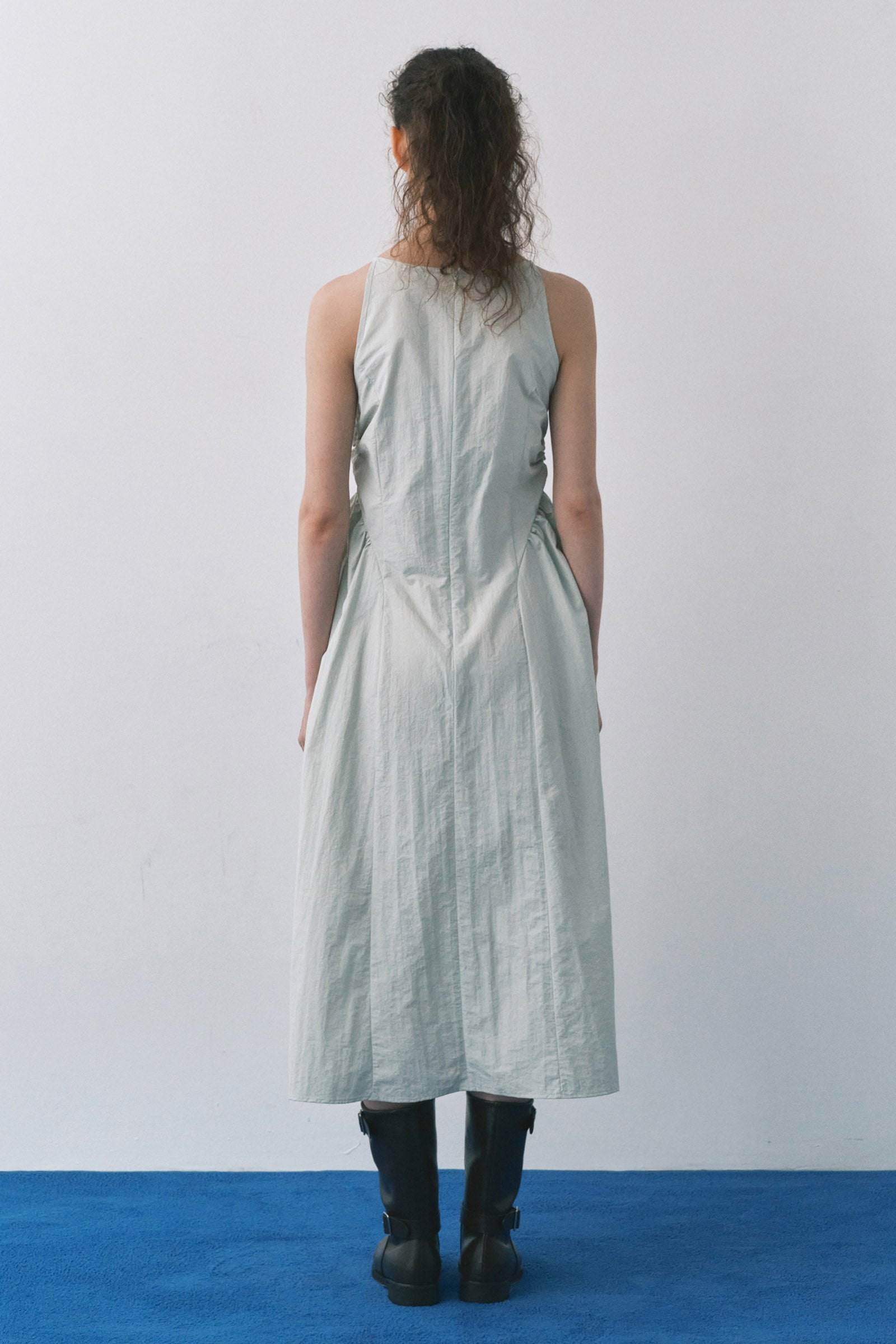 HALTERNECK MAIS PUFF SLEEVE DRESS_MINT