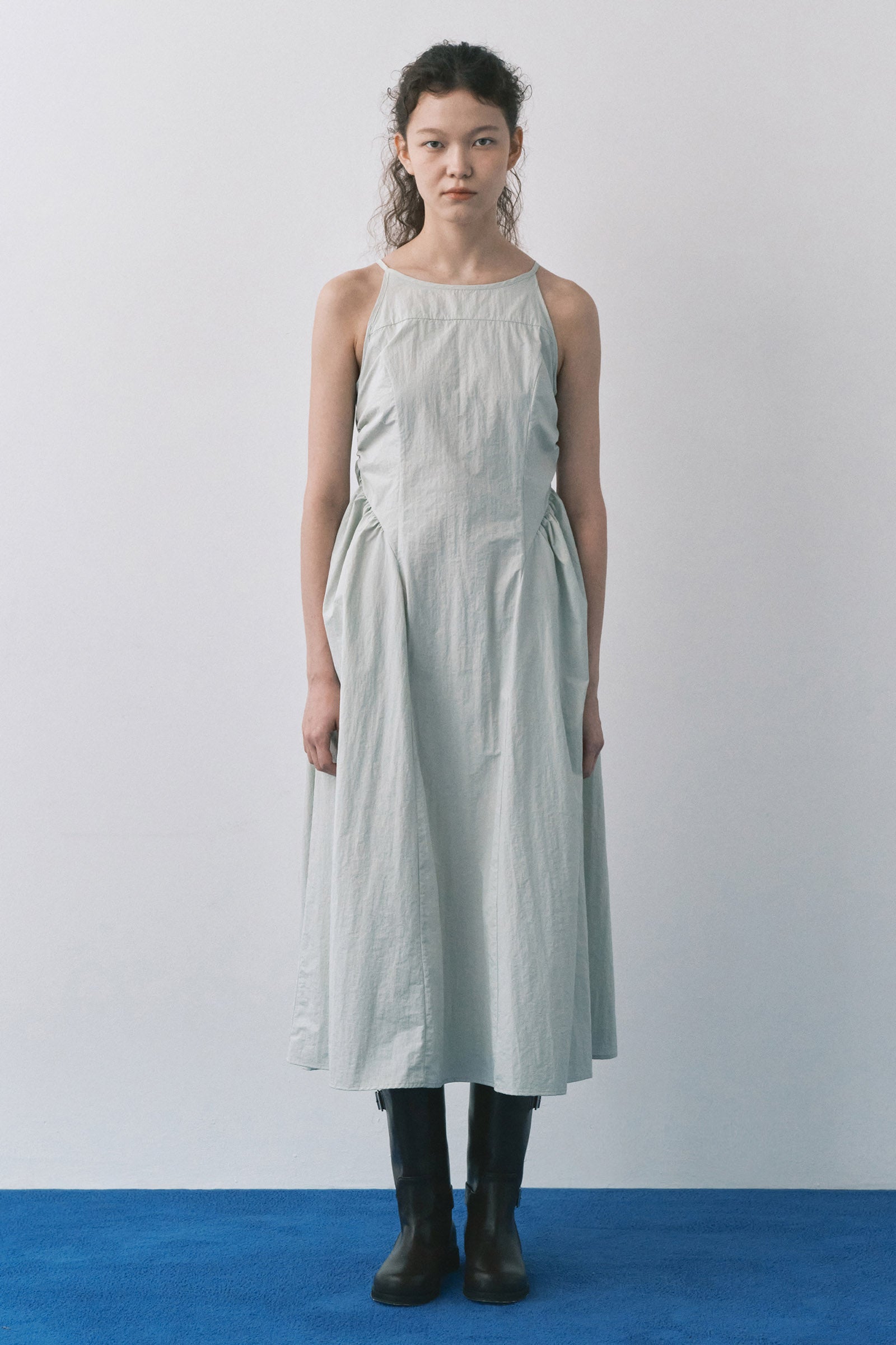 HALTERNECK MAIS PUFF SLEEVE DRESS_MINT