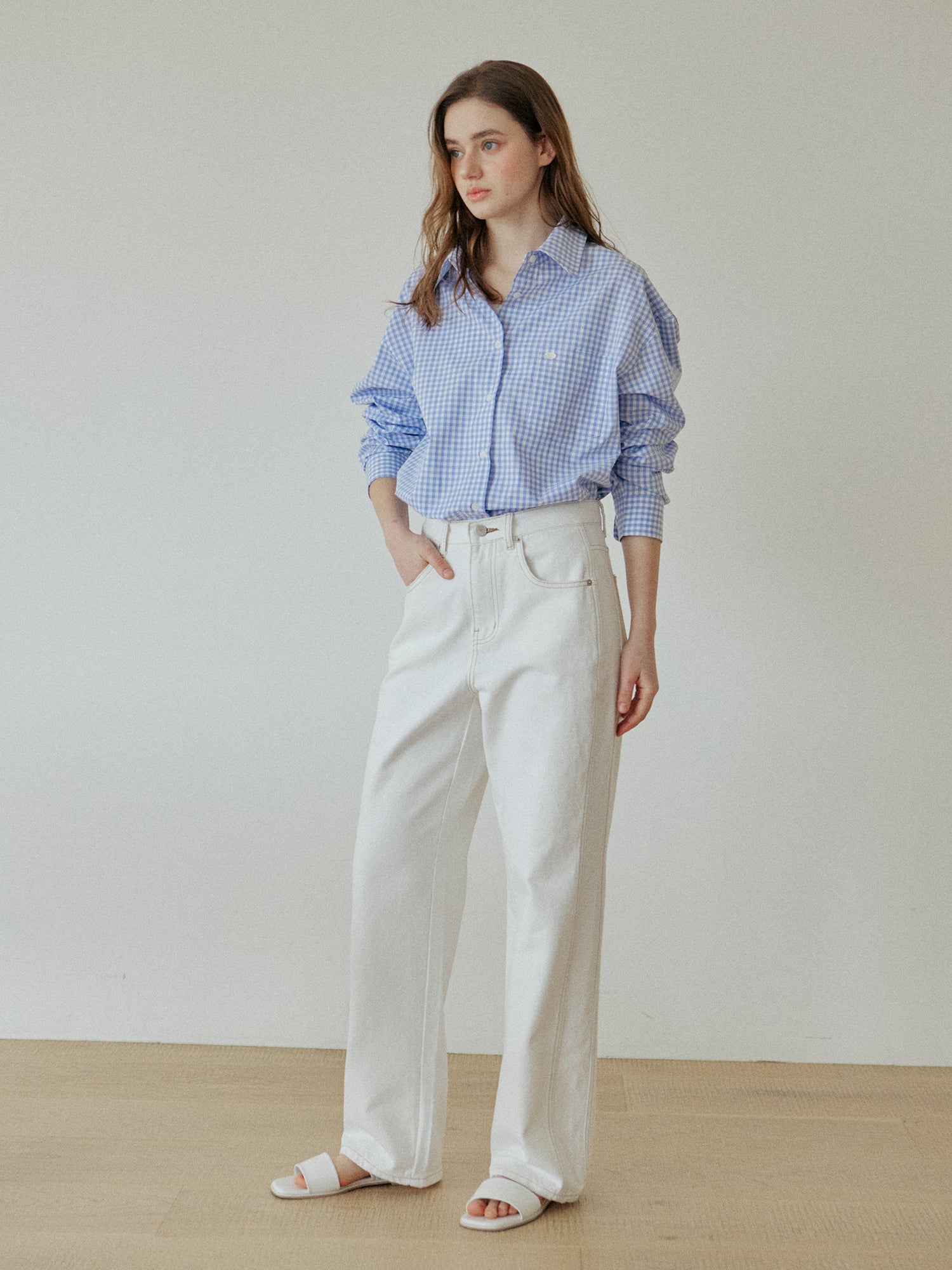 COTTON LINE PANTS_WHITE