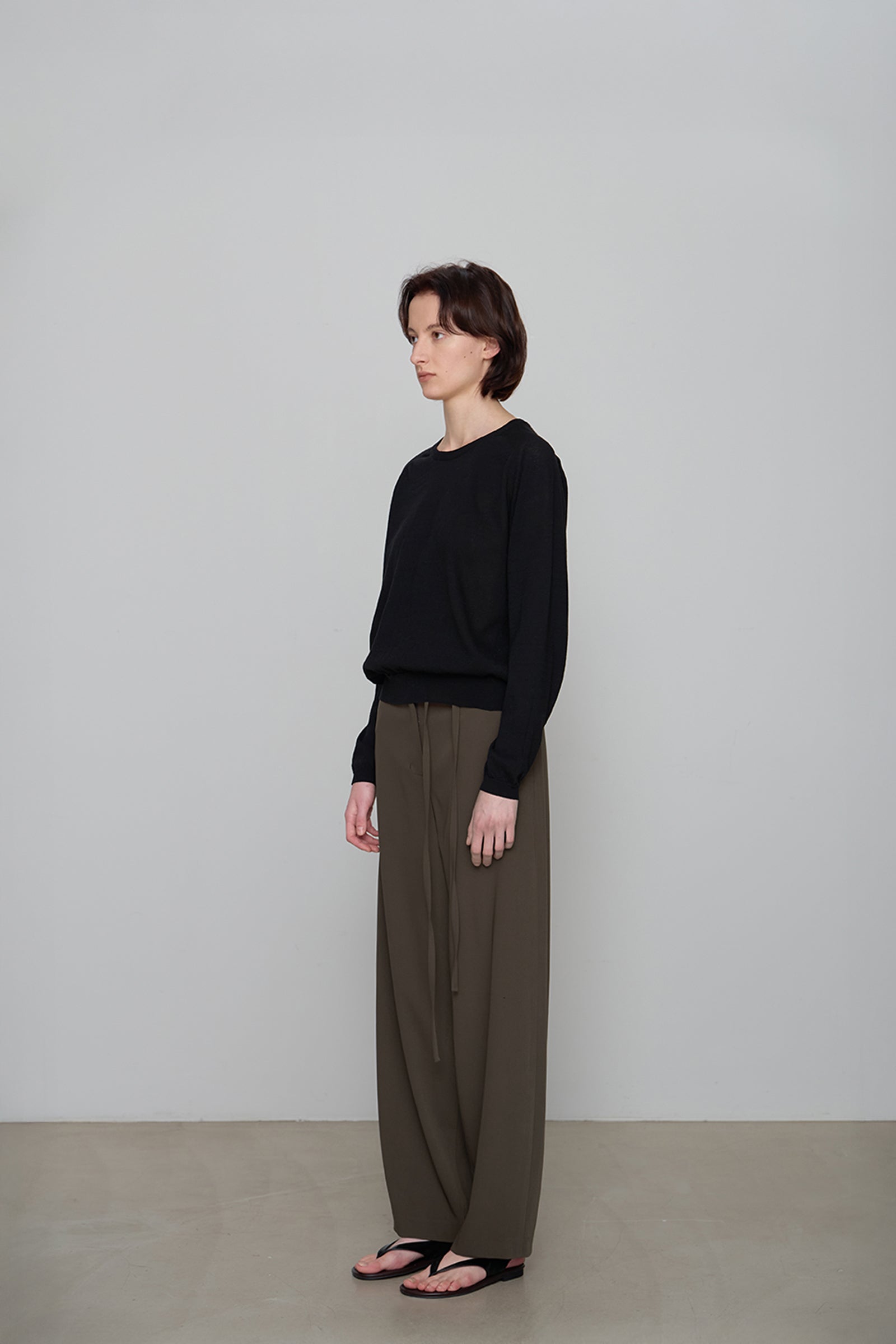 PANTALON BALLON À CEINTURE_MARRON