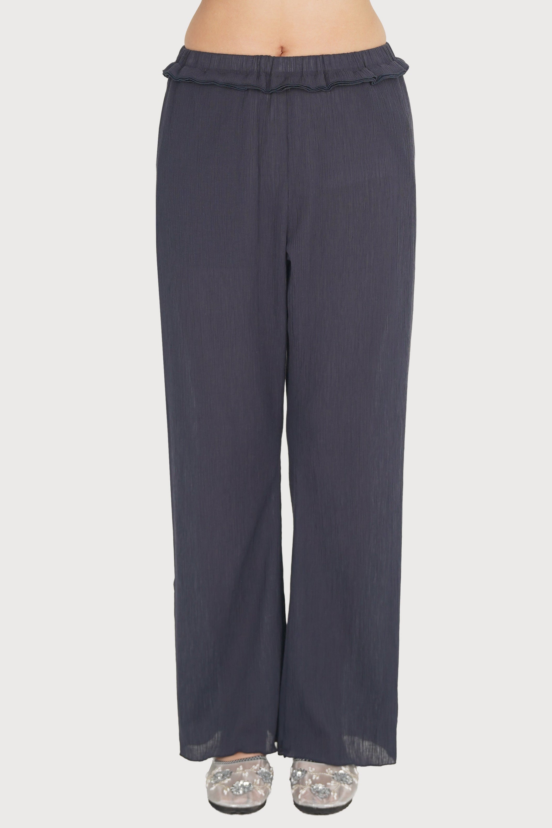 PANTALON SEMI-TRANSPARENT_BLEU NUIT