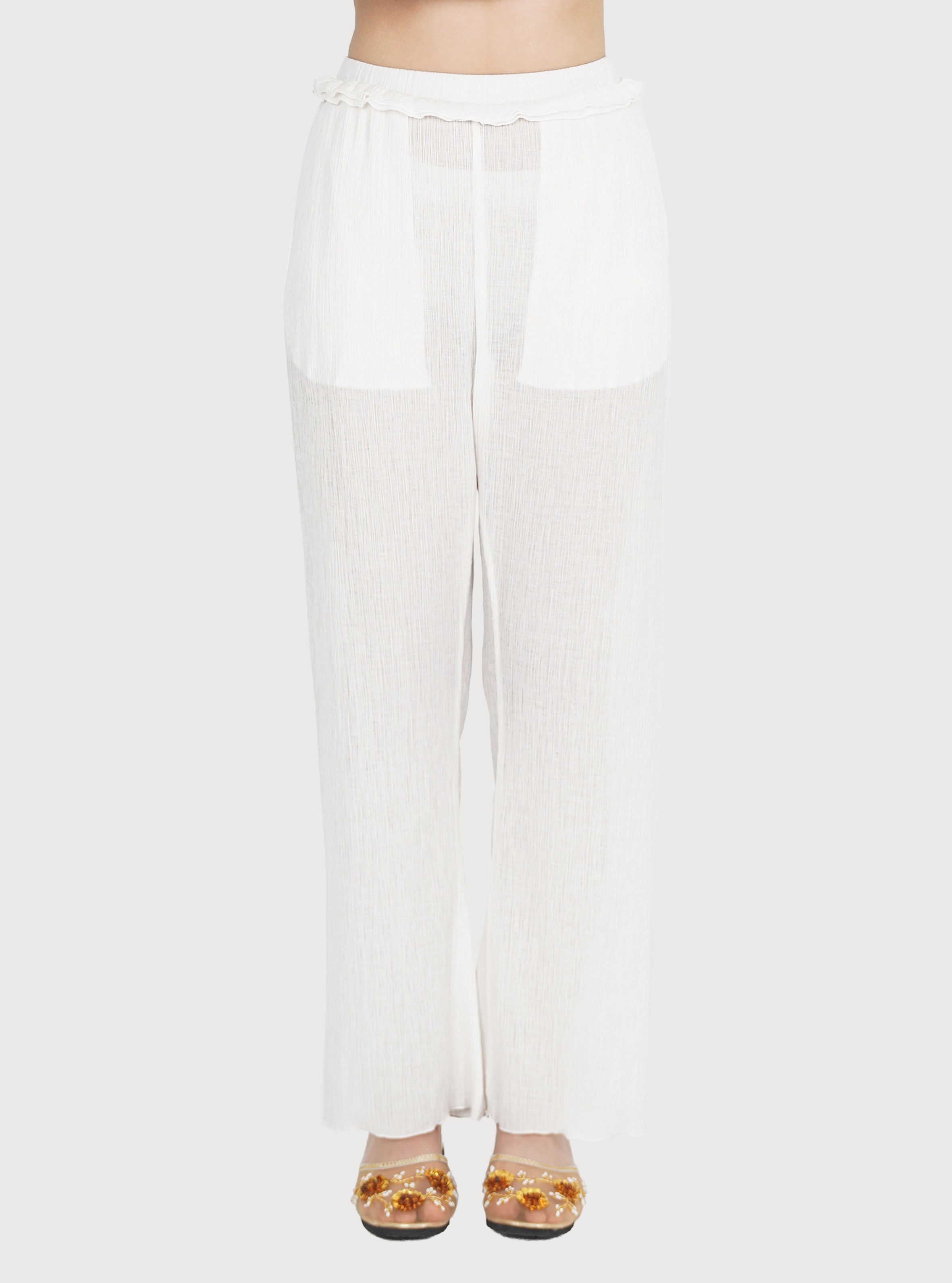 PANTALON SEMI-TRANSPARENT_BLANC