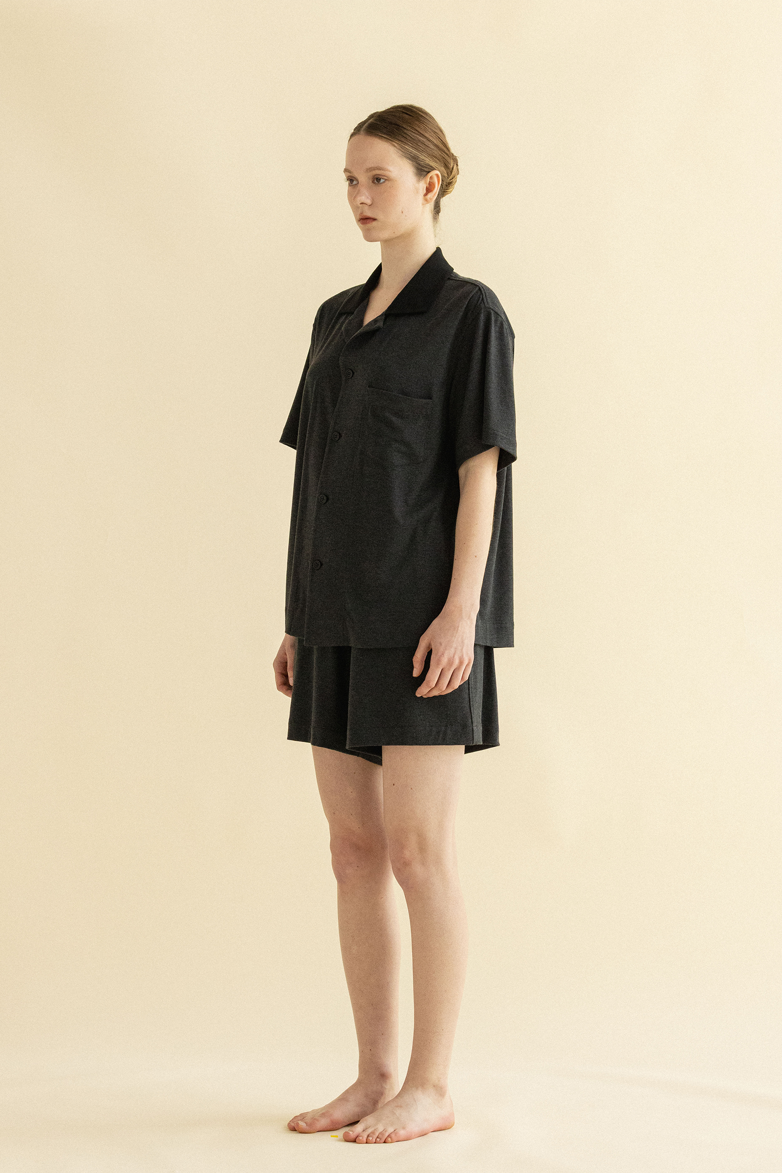 CHARCOAL DROP PAJAMAS SET UP_CHARBON