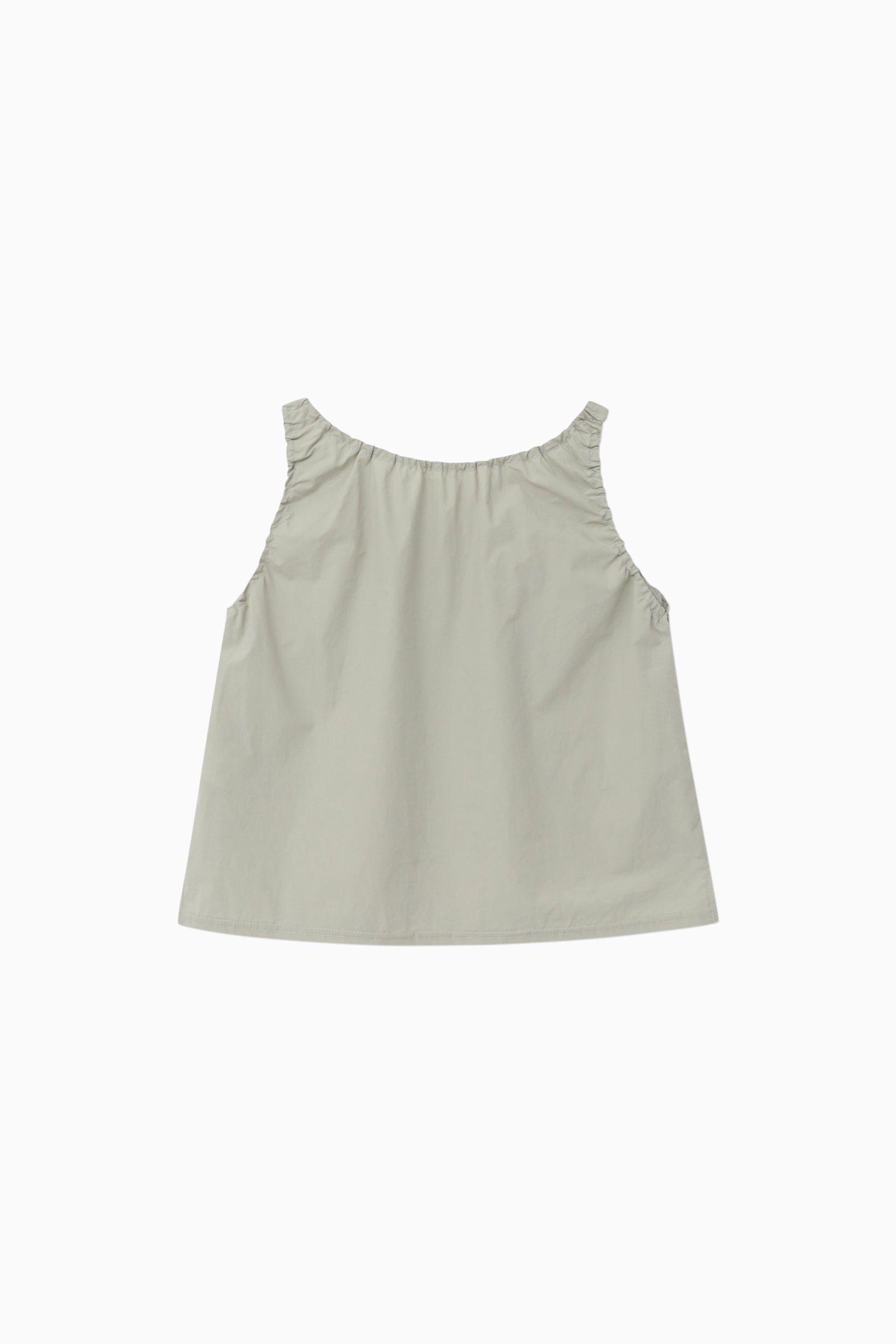 NINA SHIRRING SLEEVELESS_LIGHT KHAKI