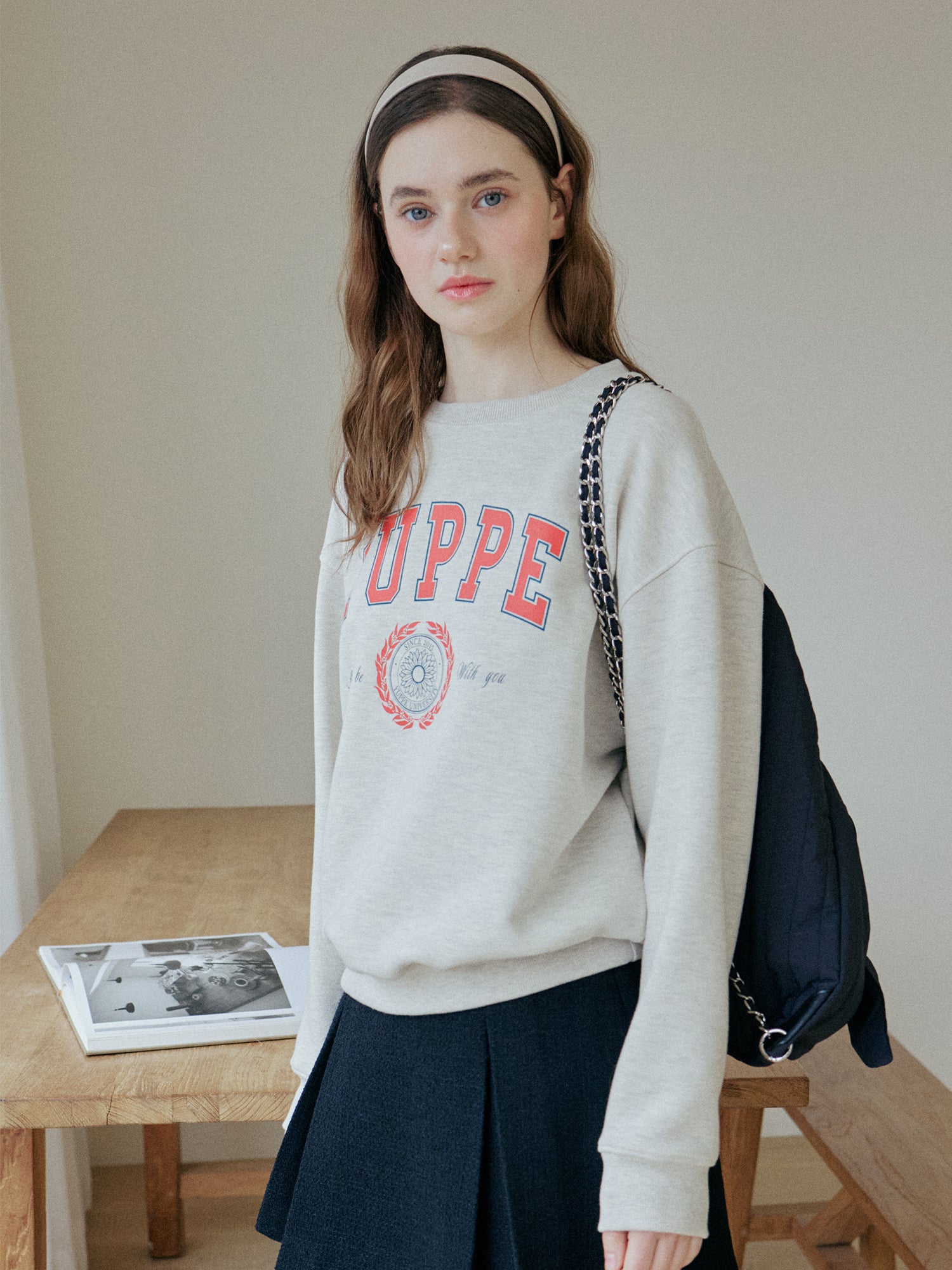 LEAF PRINT SWEATSHIRT_OATMEAL