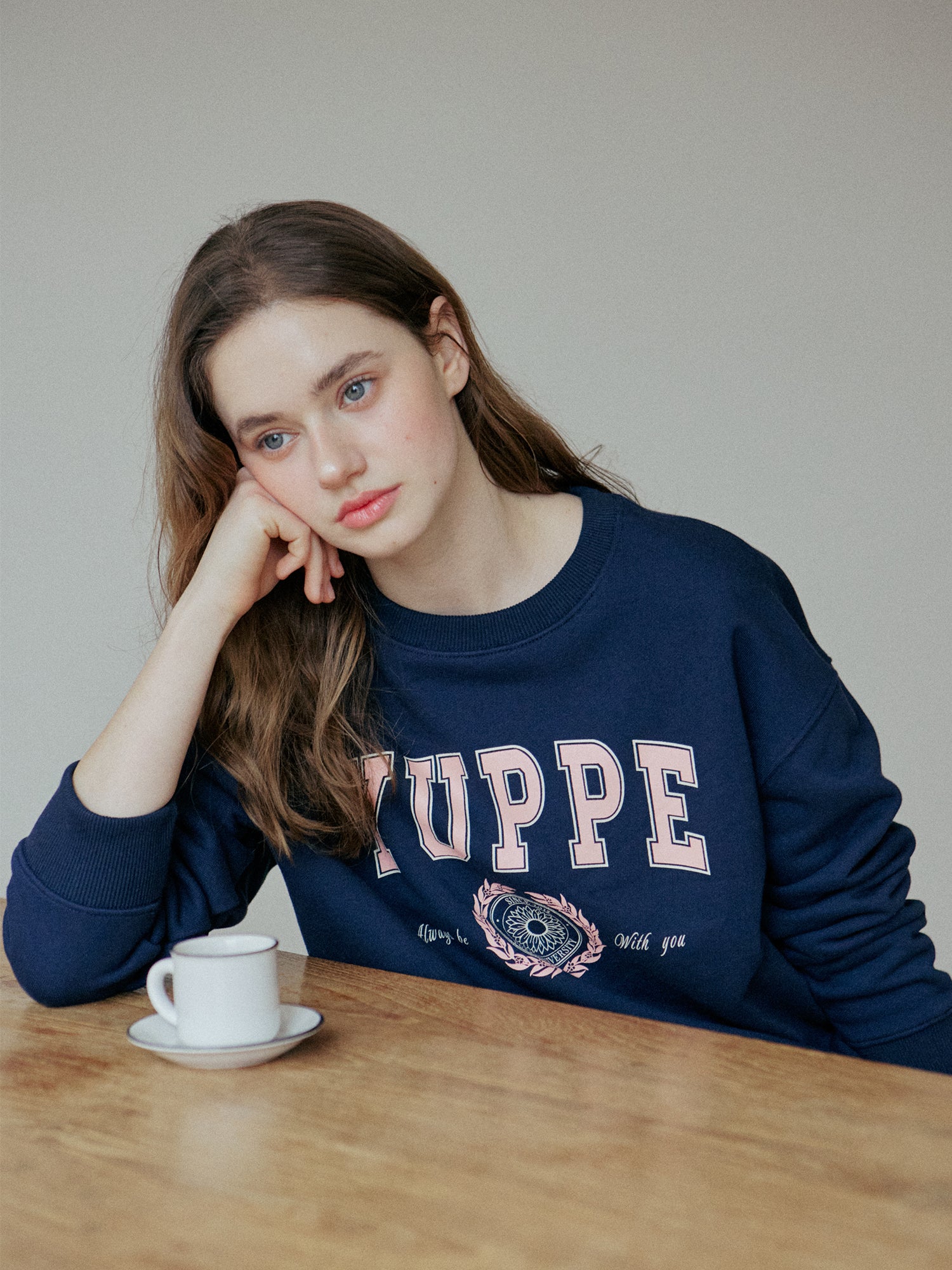 LEAF PRINT SWEATSHIRT_NAVY