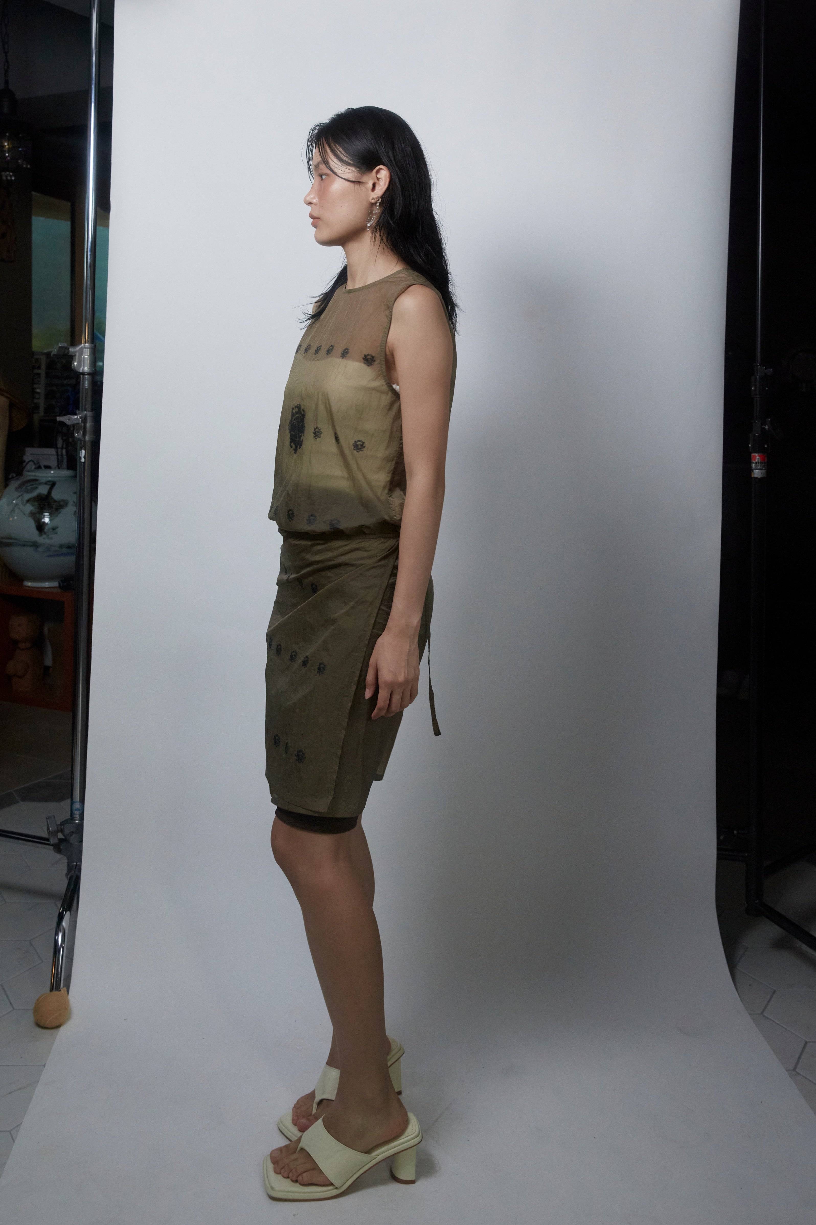 DUT LAYERED SKIRT_BROWN GRAY