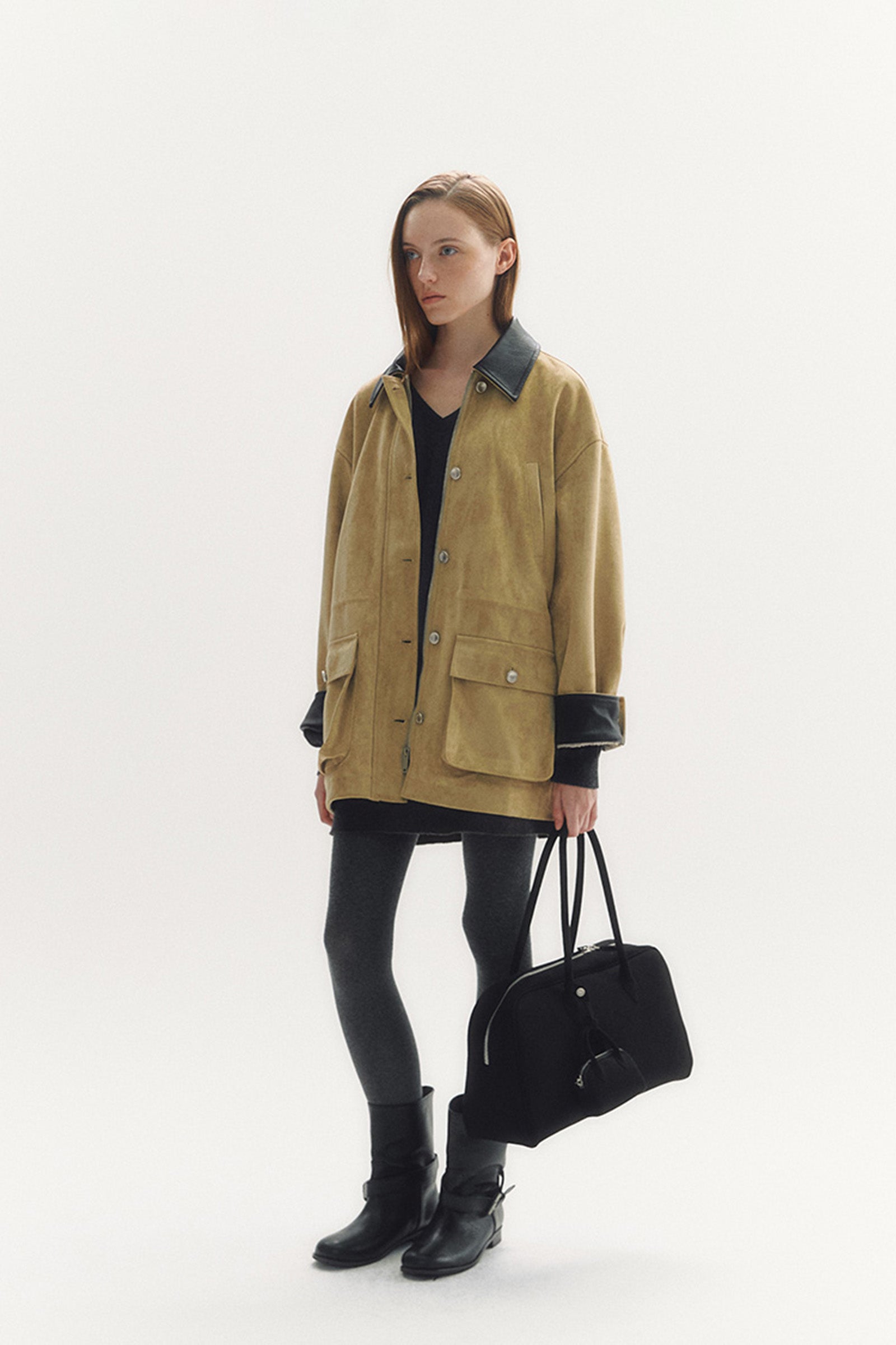 SUEDE WORK JACKET_BEIGE